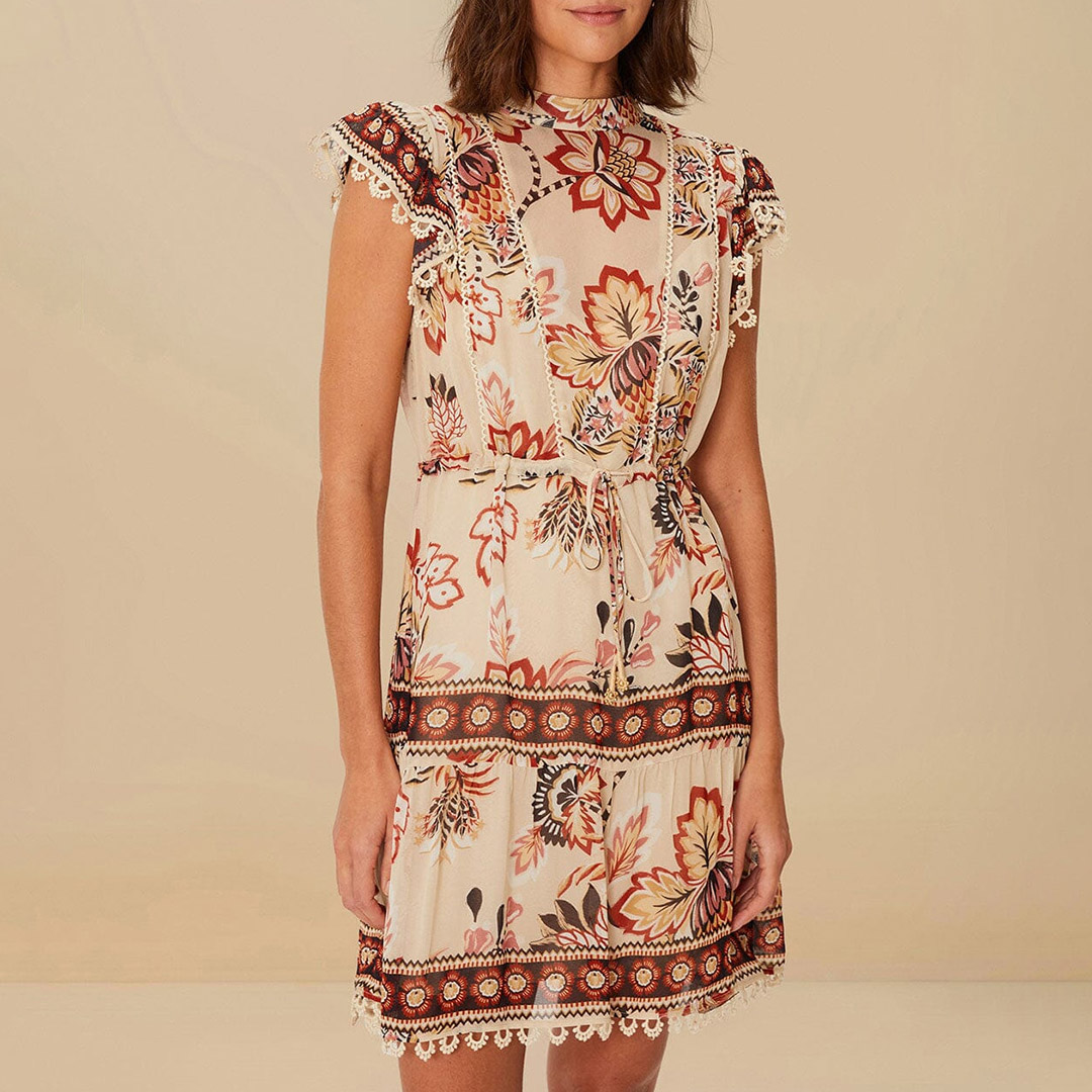 Farm Rio Women's    Aura Floral Mini Dress in Size S, BrandAlley