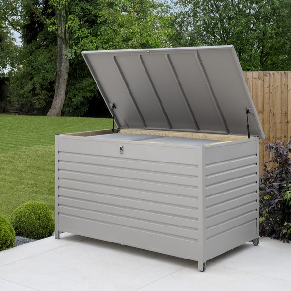 Kettler    Light Grey Aluminium Garden Storage Box Large H96.5 X W167 X D91.5cm , BrandAlley