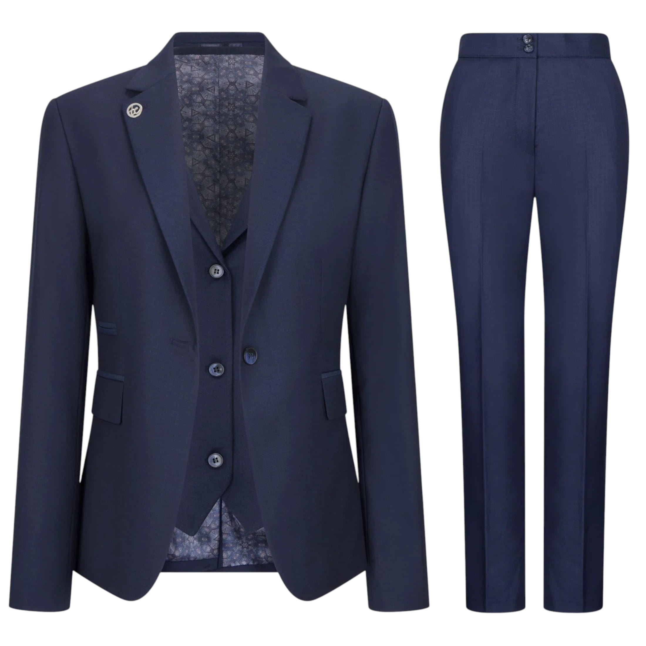 TruClothing Women's   3 Piece Tailored Fit Plain Navy Formal Office Suit in Size XS, BrandAlley