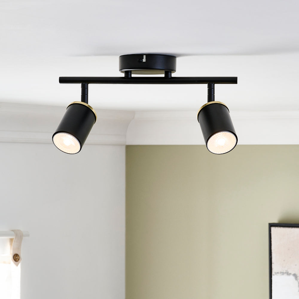 Pagazzi Lighting    Black Talbot 2-Light Matte Spotlight Bar , BrandAlley
