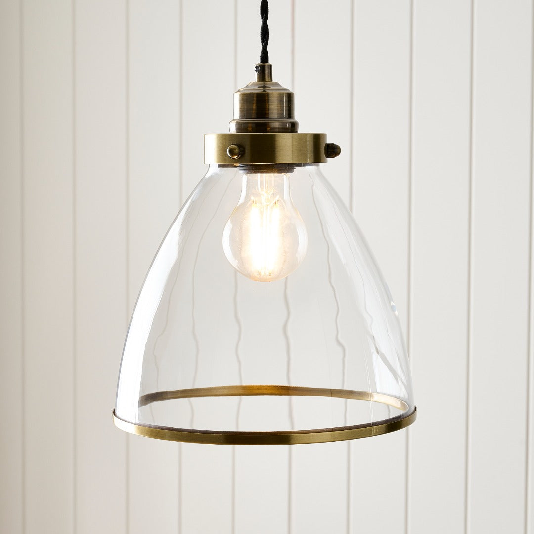 Pagazzi Lighting   Brunswick Easy-Fit Antique Brass Pendant , BrandAlley