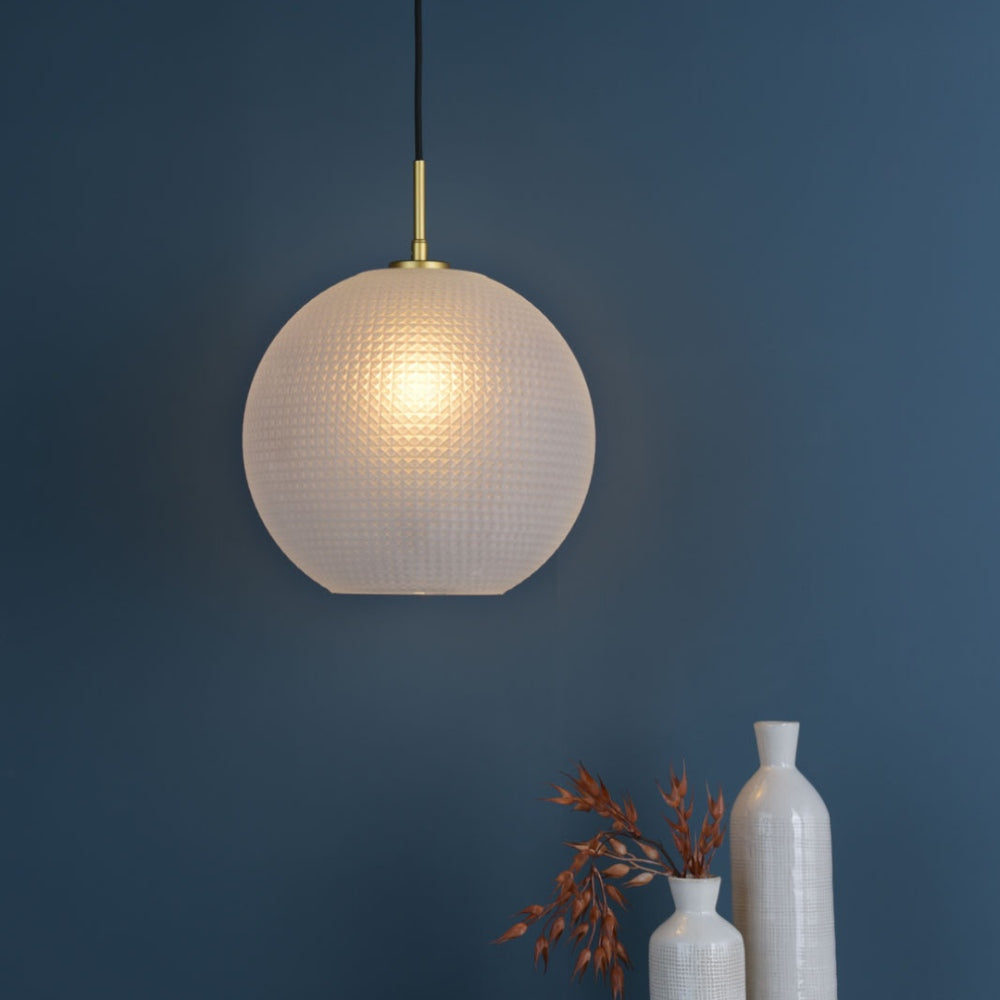 Pagazzi Lighting   Daphne 1-Light Gold and Frosted Glass Pendant , BrandAlley