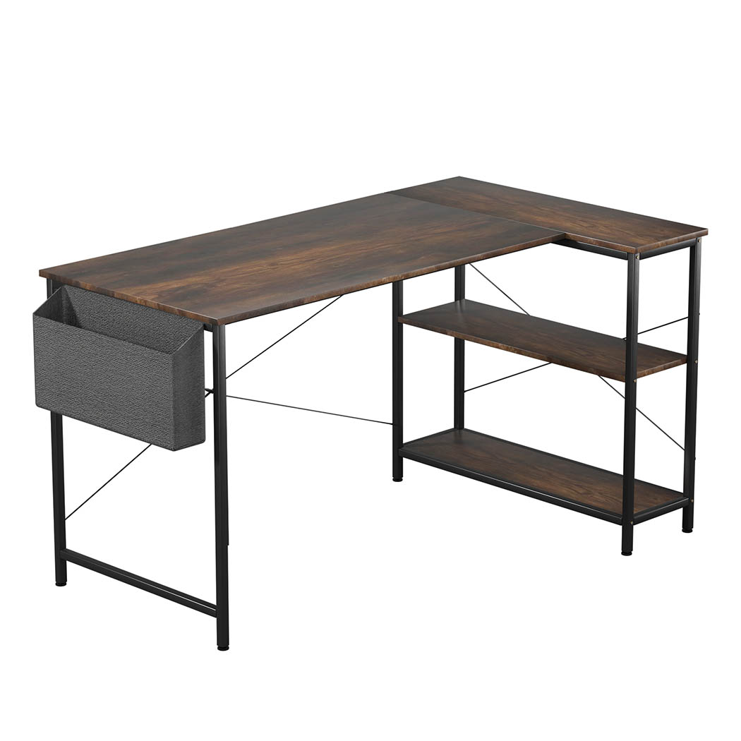 Levede   L Shaped 120cm Browm Computer Desk Home Office Laptop Modern in Size 120cm, BrandAlley