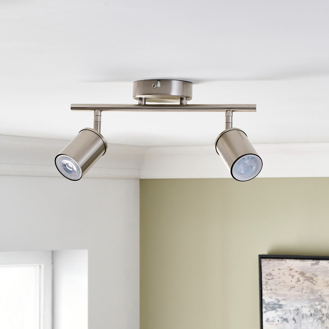 Pagazzi Lighting   Talbot 2-Light Brushed Nickel Spotlight Bar , BrandAlley