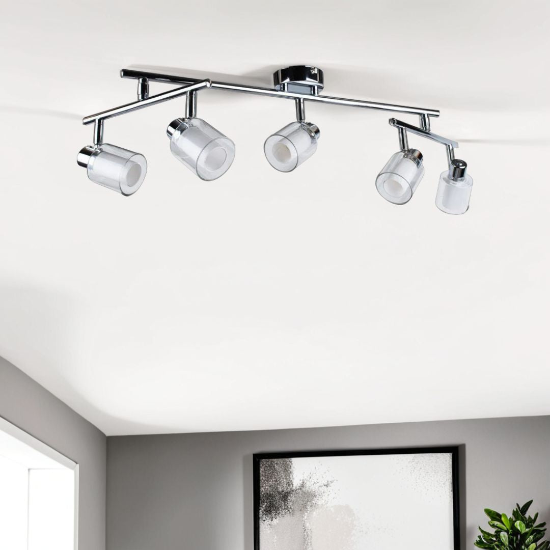 Pagazzi Lighting    Silver Jacey 5 Light Chrome Ceiling Spotlight Bar , BrandAlley
