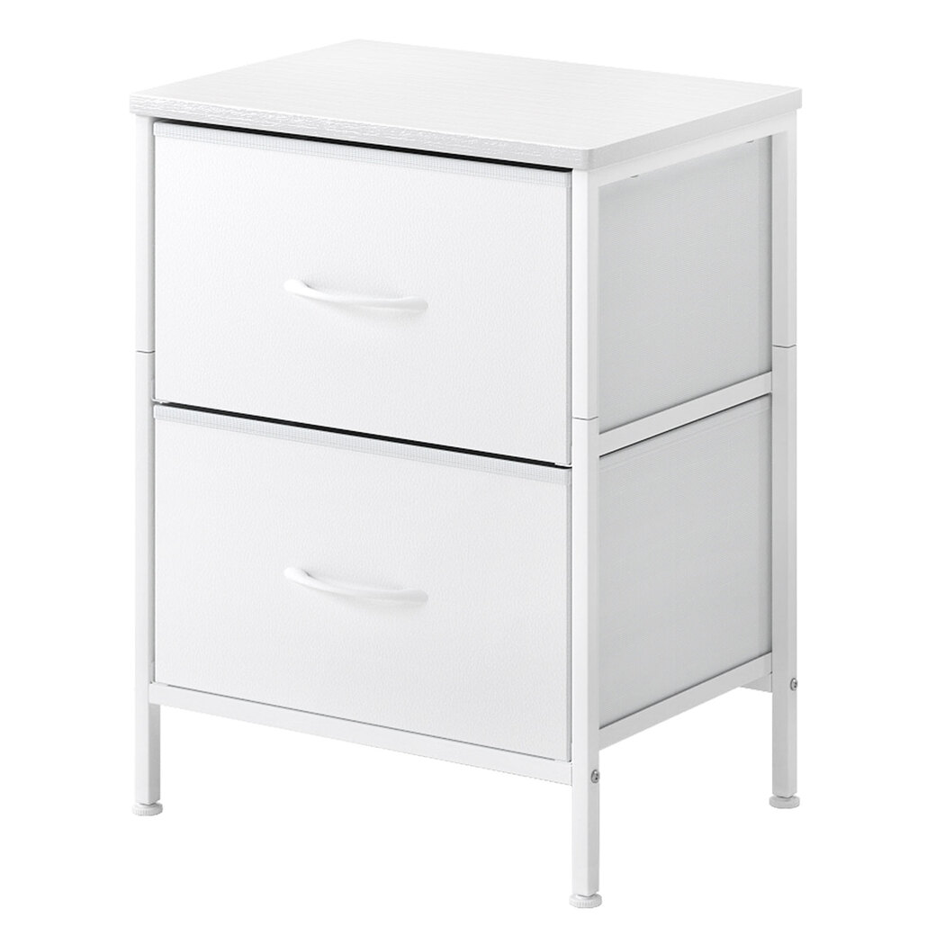 Levede   Bedside Table 2 Fabric Drawer Nightstand Shelf Storage Furniture Cabinet , BrandAlley