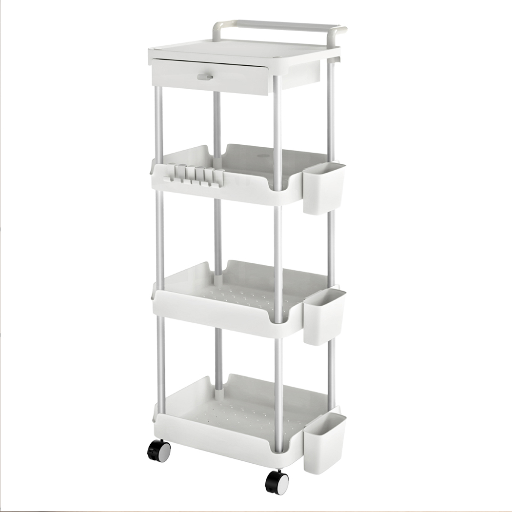 Levede   4 Tier Storage Trolley Cart on Wheels Kitchen Laundry Narrow Space Rack , BrandAlley