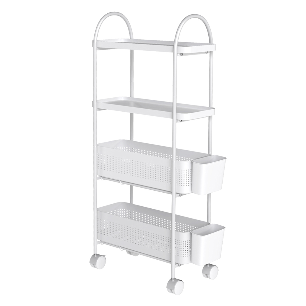 Levede   4 Tier Kitchen Trolley Cart Narrow on Wheels Pull out Bakset Storage Bins , BrandAlley