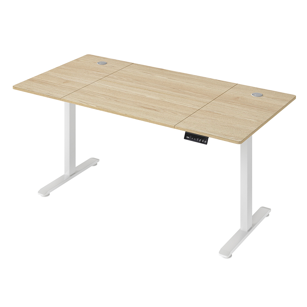 Levede    Brown Electric Standing Desk Adjustable Height Workstation Metal Frame Natural , BrandAlley