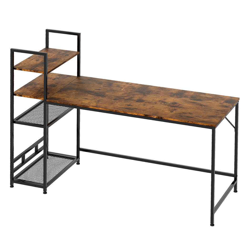 Levede   Computer Desk Study Table Home Office Workstation with 4-Tier Shelf 160CM , BrandAlley