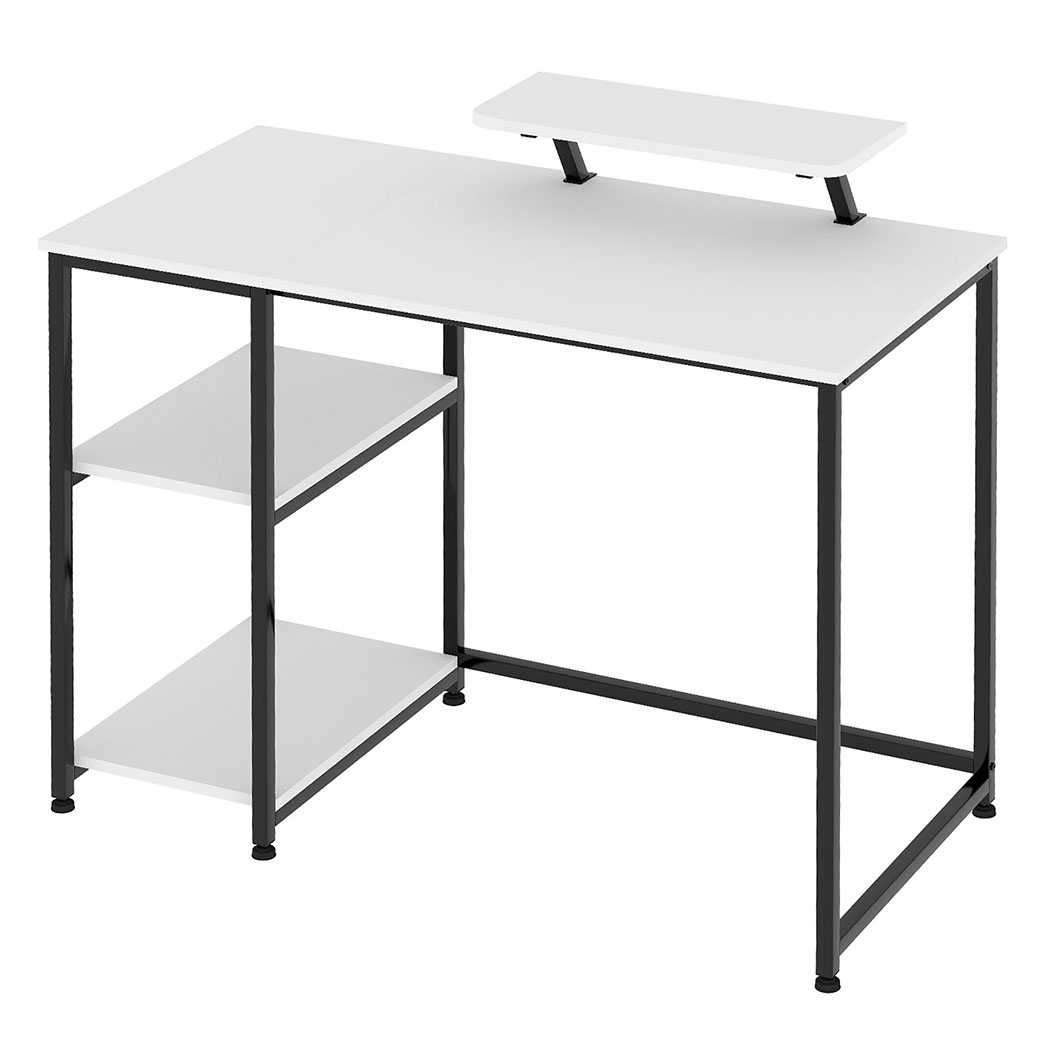Levede    White Computer Desk Home Office Table With Storage Shelves Monitor Stand , BrandAlley