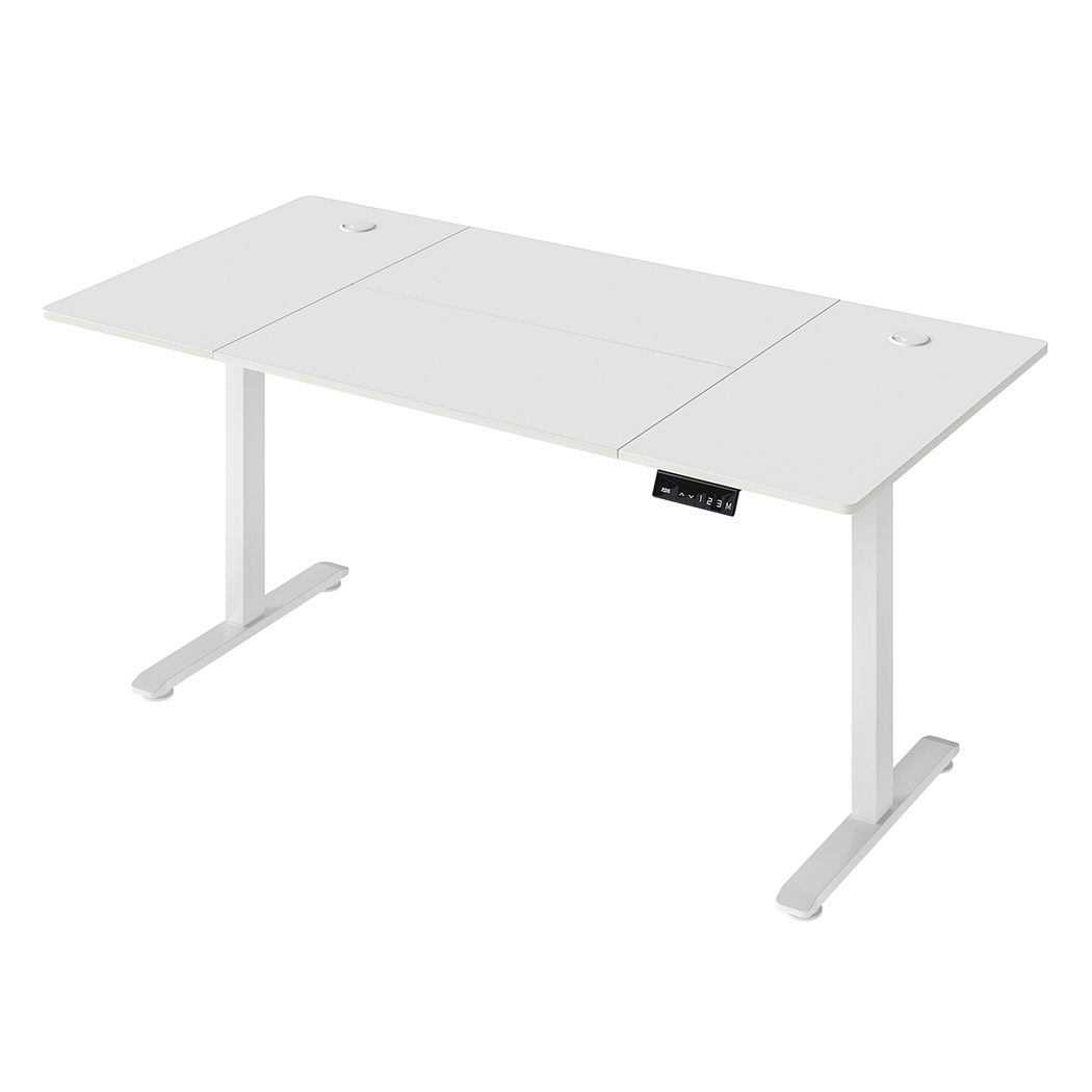 Levede   Electric Standing Desk  Adjustable Height Workstation Metal Frame White , BrandAlley