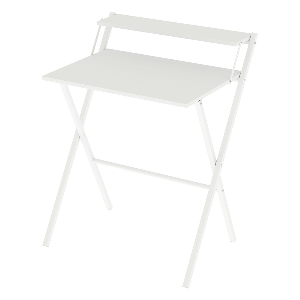 Levede    White Foldable Computer Desk Office Study Workstation With Monitor Shelf , BrandAlley