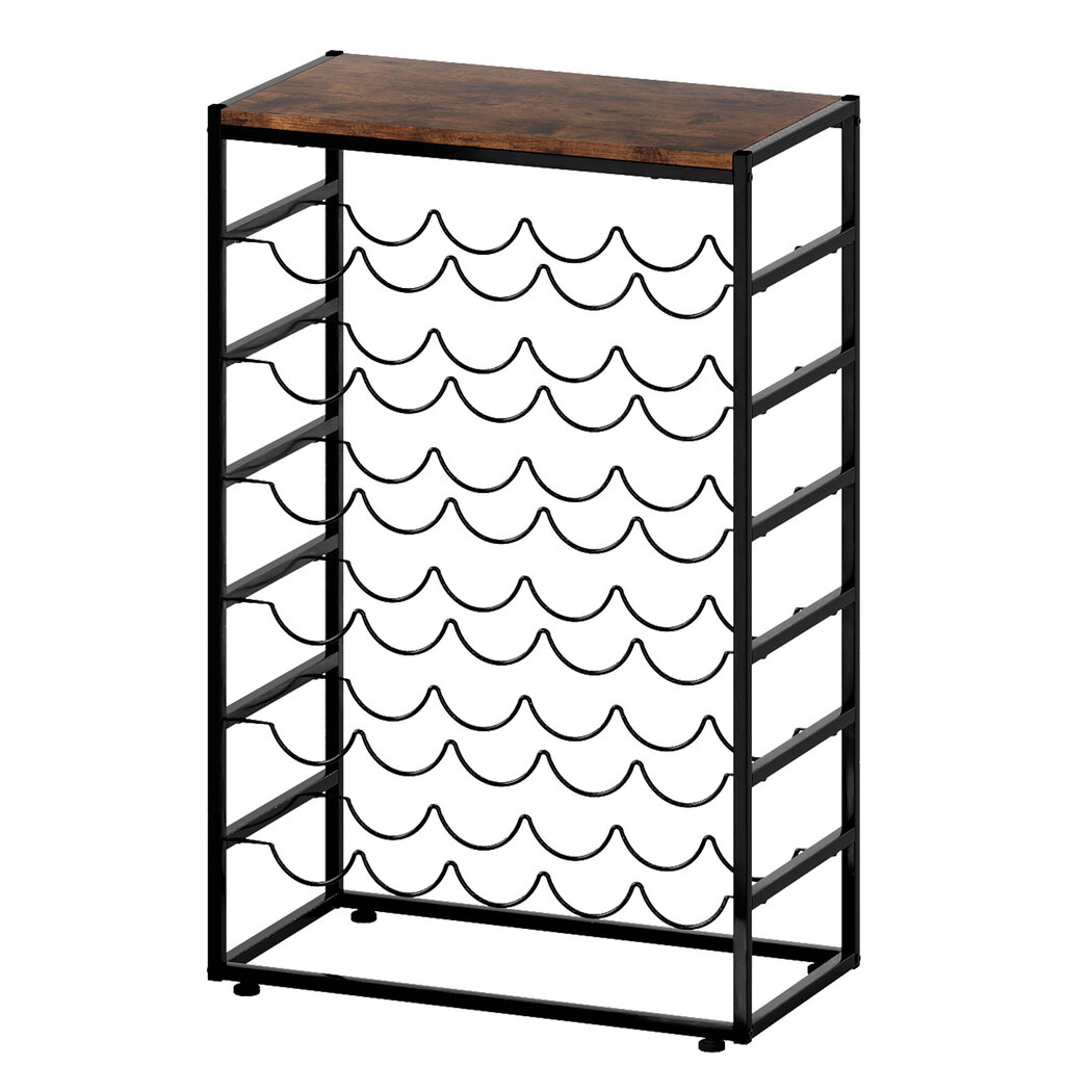 Levede    Brown Wine Rack 30 Bottles Free Standing Floor Wooden Top 6 Tiers Wine Shelves , BrandAlley