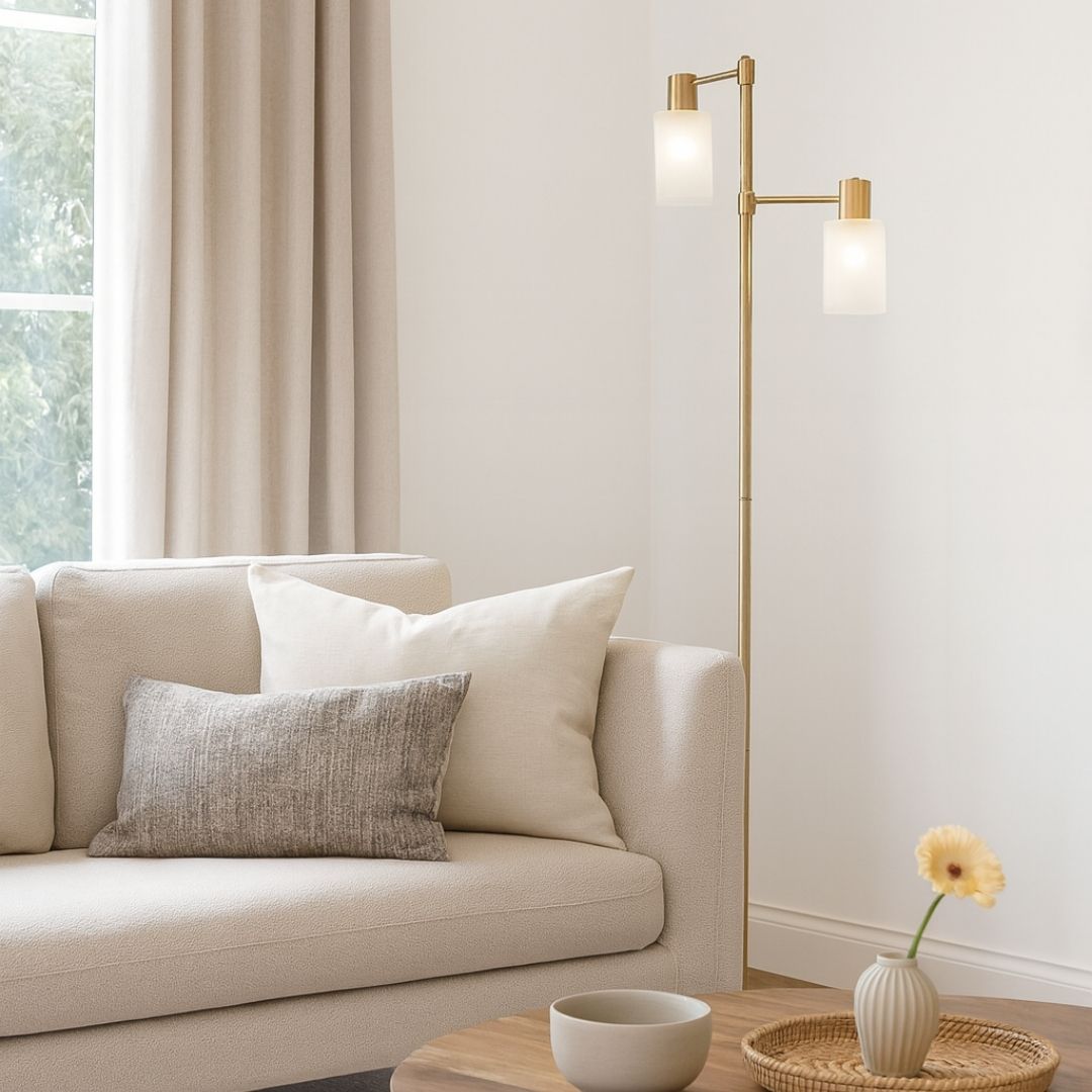 Pagazzi Lighting   Maya 2-Light Antique Brass Floor Lamp , BrandAlley
