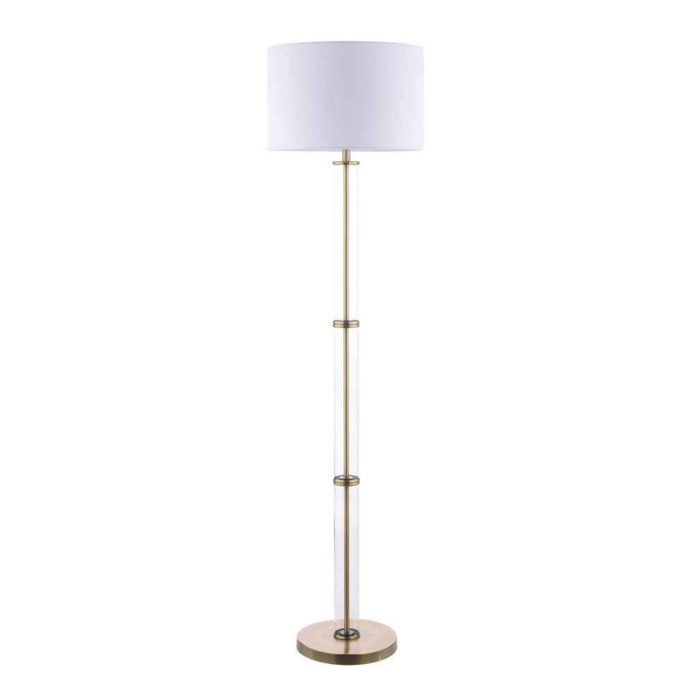 Pagazzi Lighting   Kaelin Antique Brass and Glass Floor Lamp , BrandAlley
