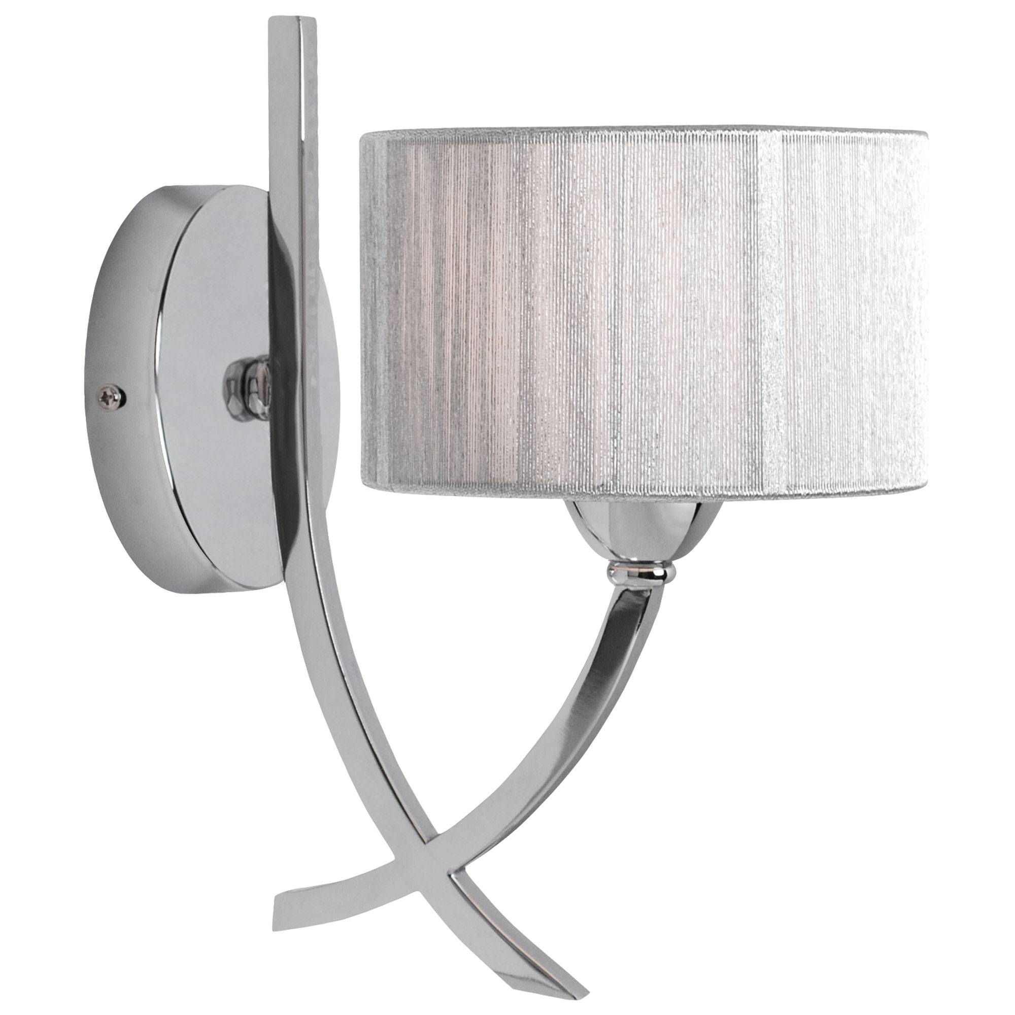 Pagazzi Lighting   Justina Polished Chrome Wall Light with Silver String Shade , BrandAlley