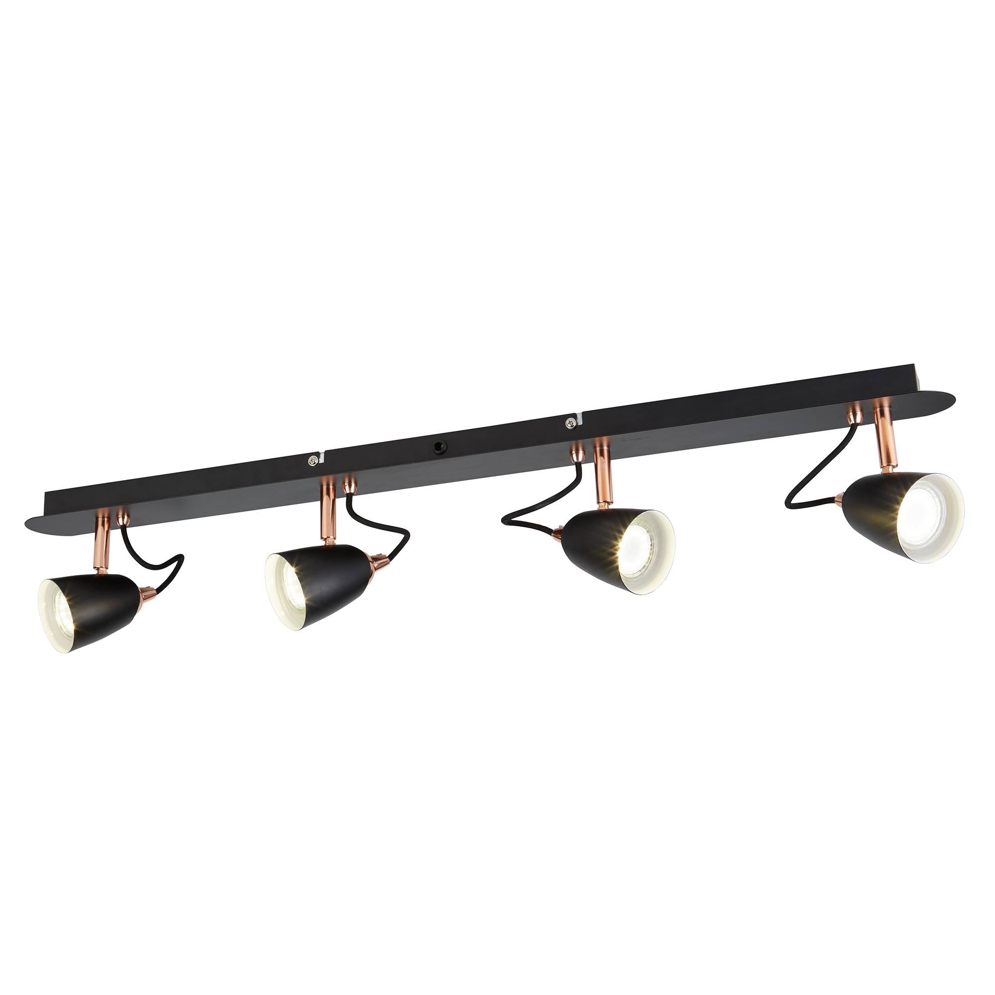 Pagazzi Lighting    Black Petra 4 Light Ceiling Spotlight Bar , BrandAlley