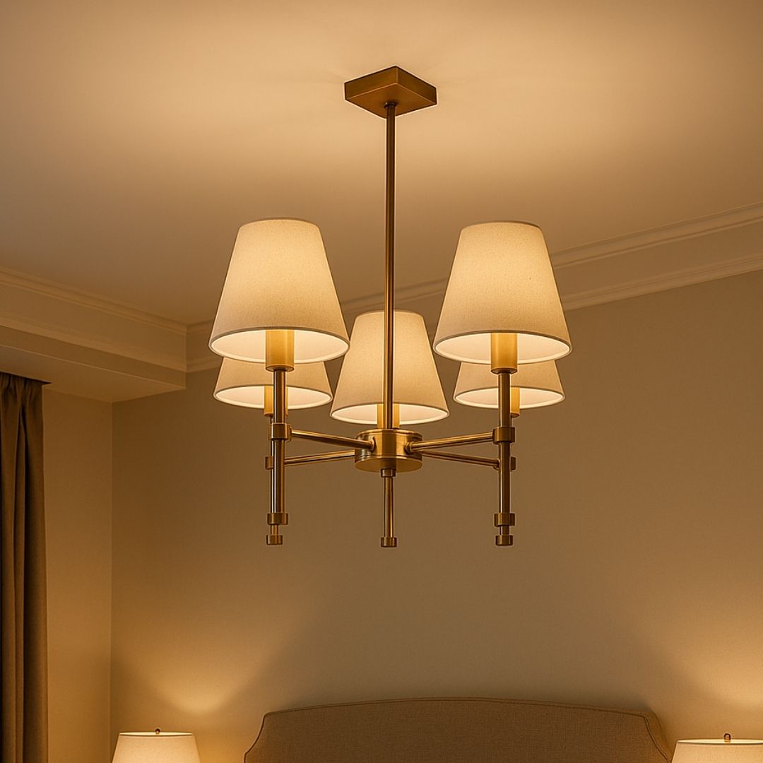 Pagazzi Lighting   Taliah 5-Light Antique Brass Semi-Flush Ceiling Light , BrandAlley