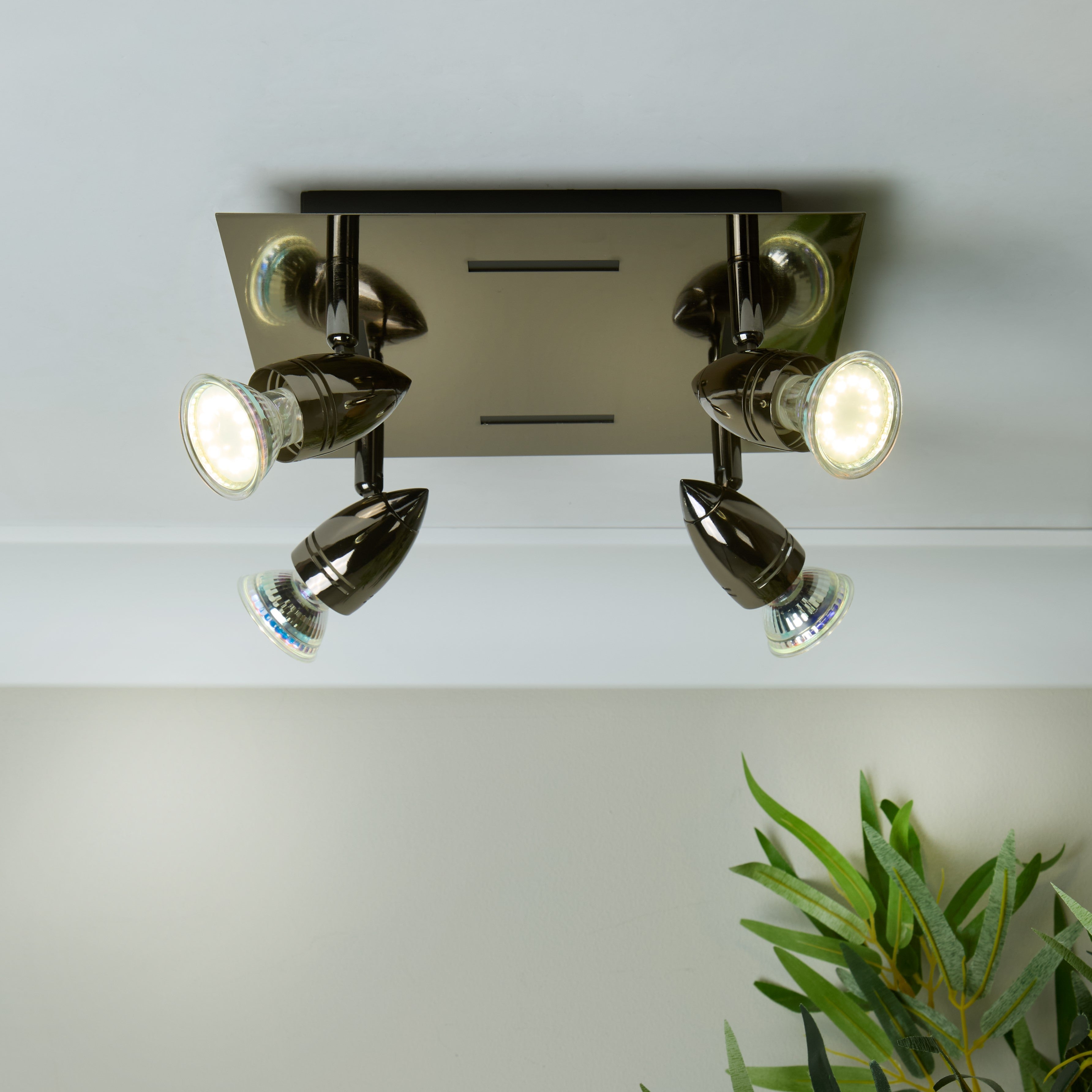 Pagazzi Lighting   Clinton 4 Light Black Chrome Spotlight Ceiling Plate , BrandAlley