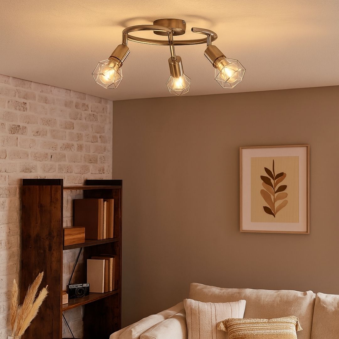 Pagazzi Lighting   Arrigo 3 Light Satin Nickel Flush Ceiling Light , BrandAlley