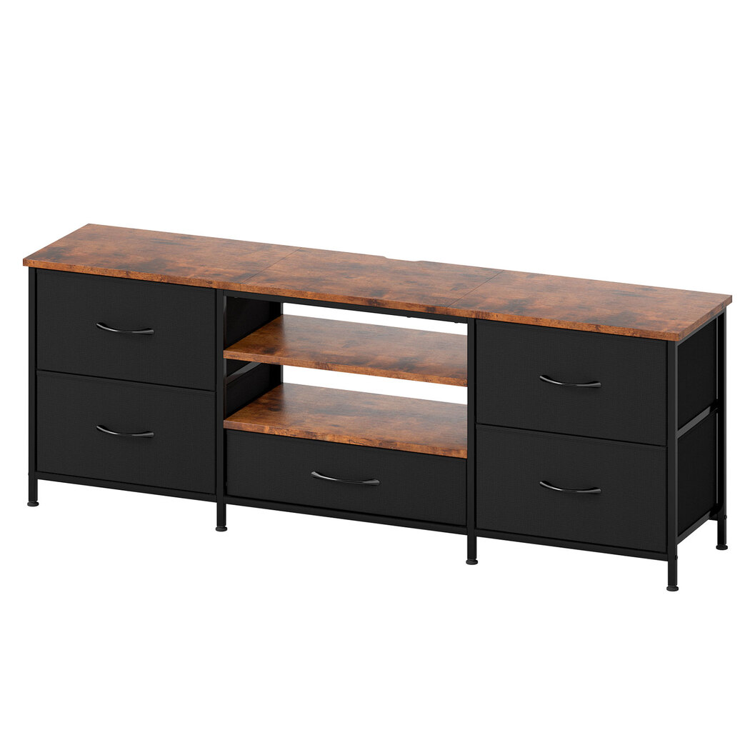 Levede   TV Stand Cabinet Entertainment Unit Stand 140cm 5 Drawers Storage Shelves , BrandAlley