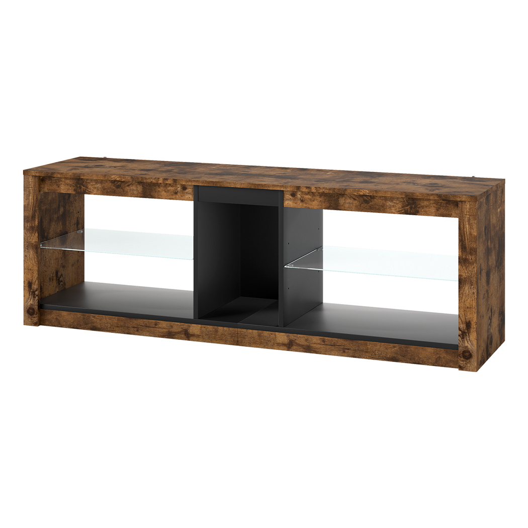 Levede   TV Unit Cabinet Stand LED Storage Height Adjustable Living Room Wood RGB , BrandAlley