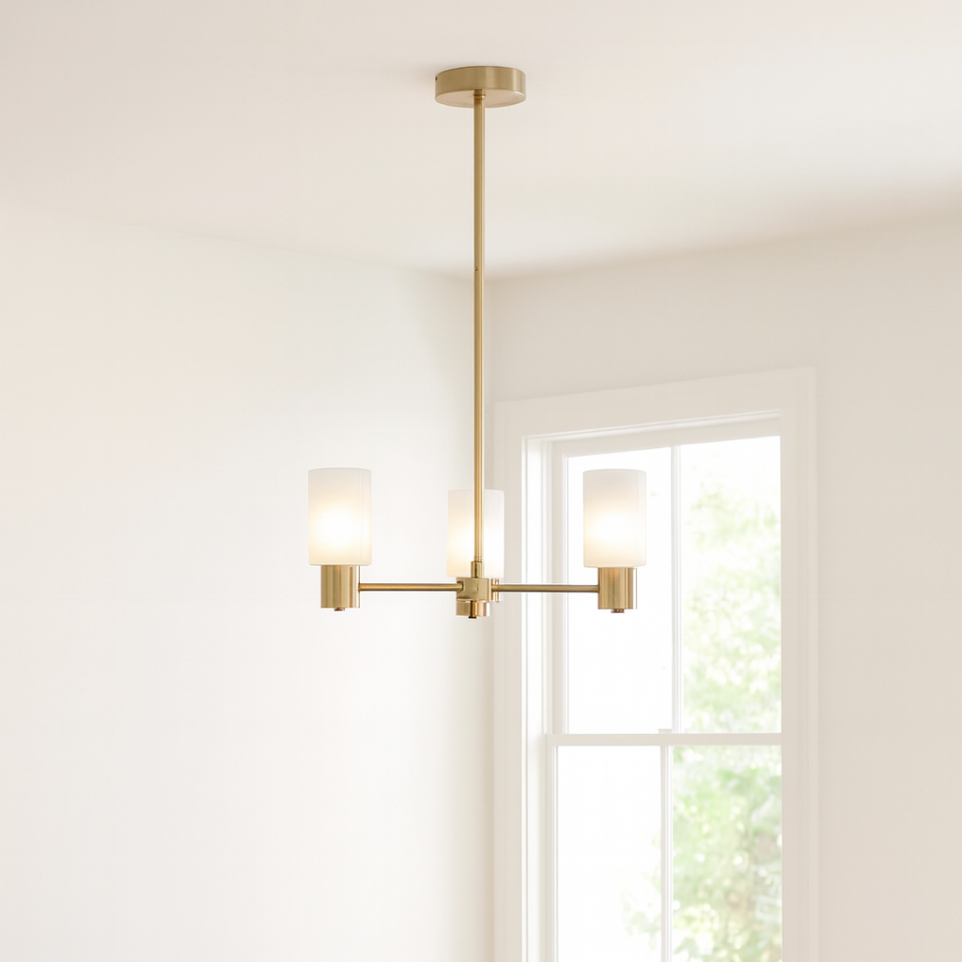 Pagazzi Lighting   Maya 3-Light Antique Brass Semi-Flush Ceiling Light , BrandAlley