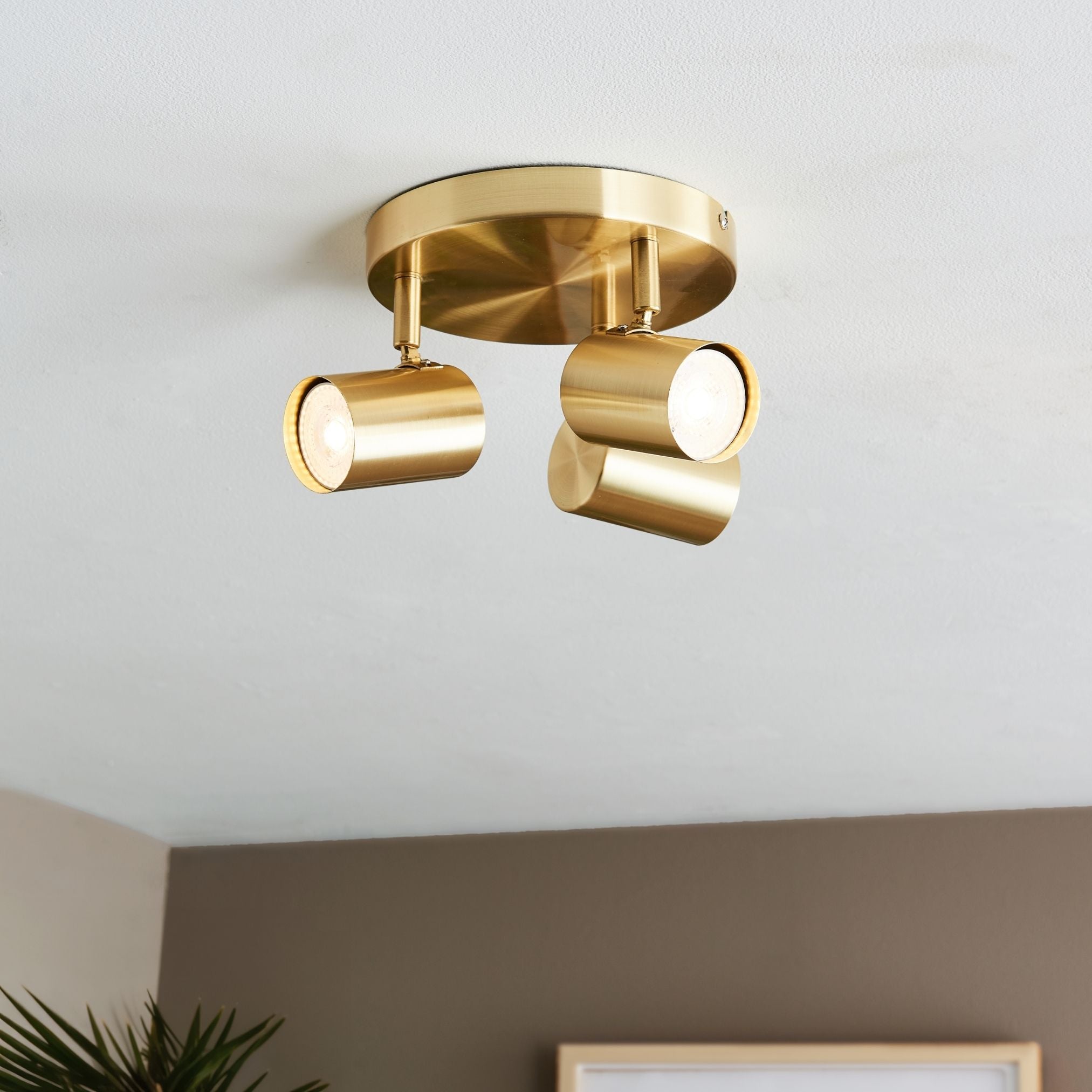 Pagazzi Lighting    Gold Hereford 3 Light Satin Ceiling Spotlight , BrandAlley