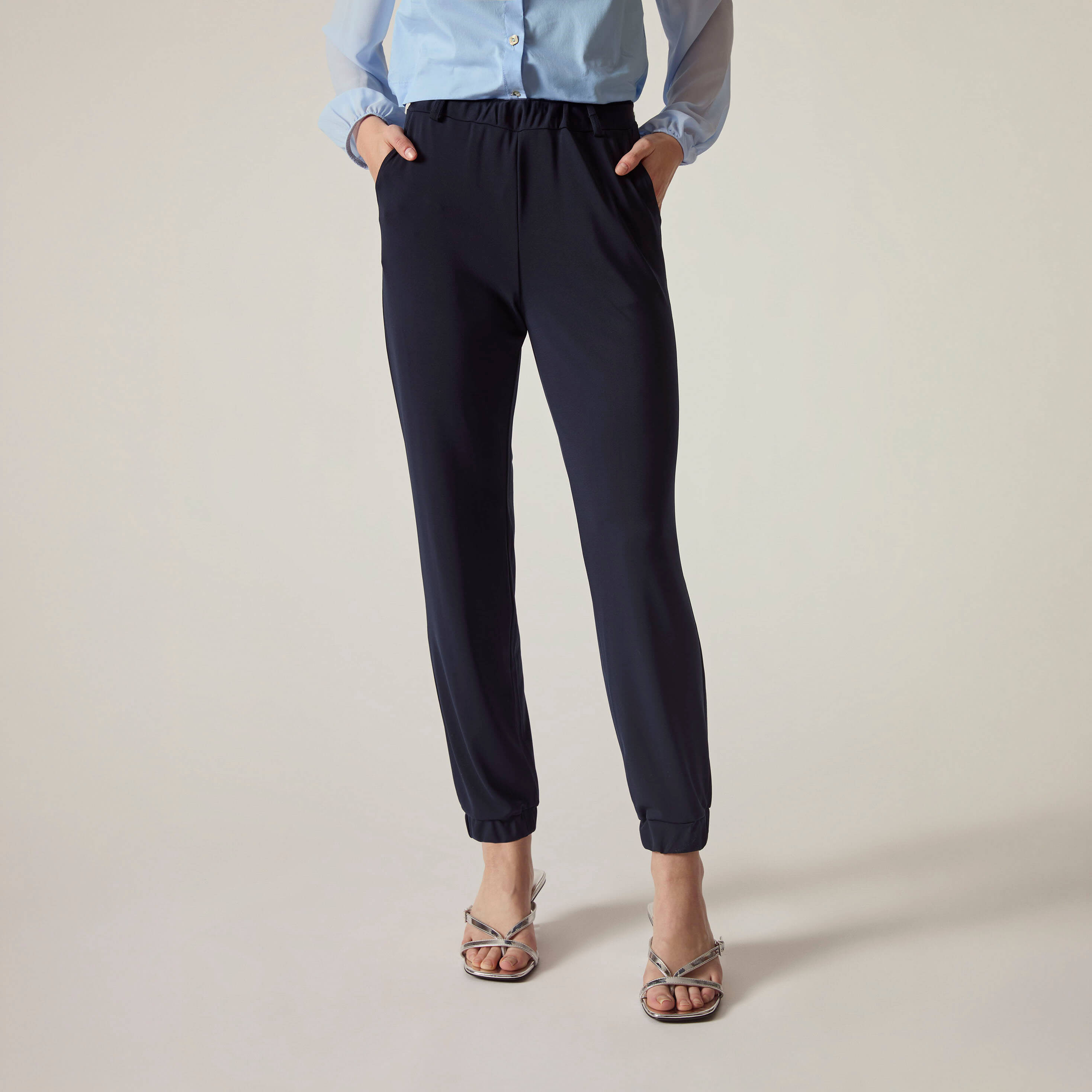 James Lakeland Women's   Navy Jersey Jogger Trousers in Size 14, BrandAlley