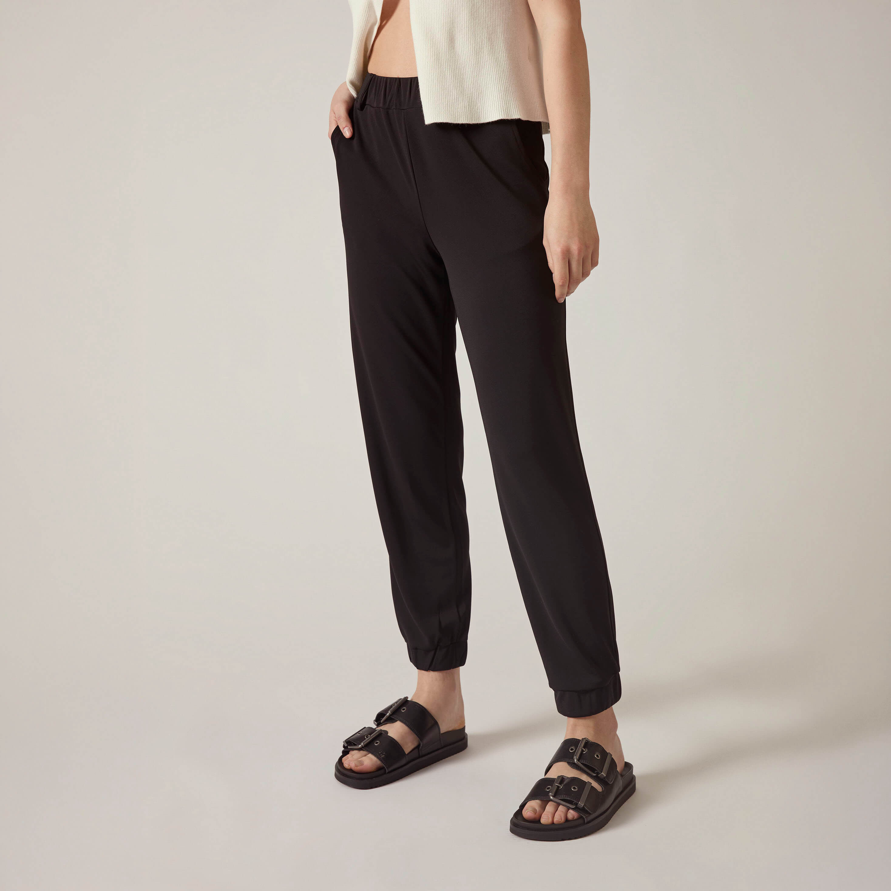 James Lakeland Women's   Black Jersey Jogger Trousers in Size 18, BrandAlley
