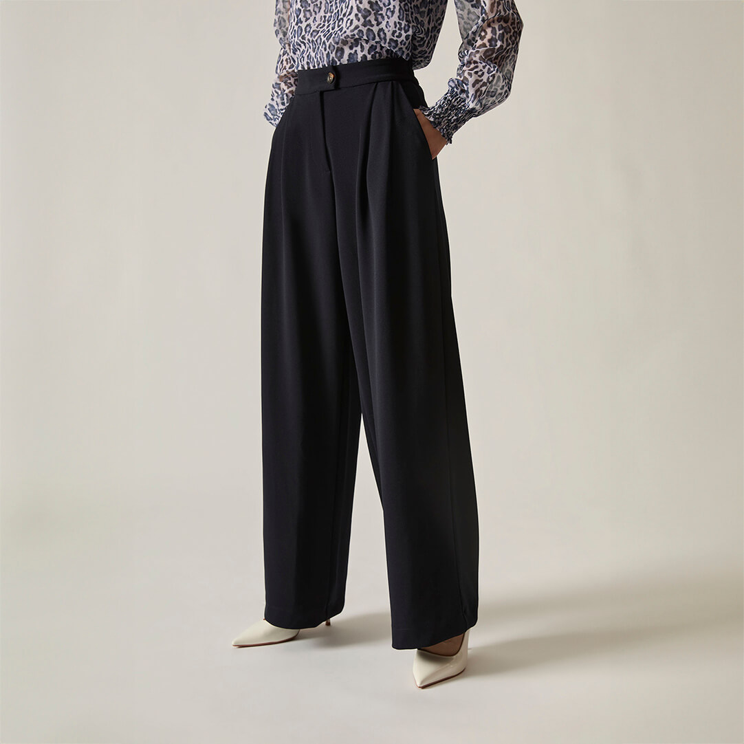 James Lakeland Women's  Navy Wide Leg Suit Trousers in Size 20, BrandAlley