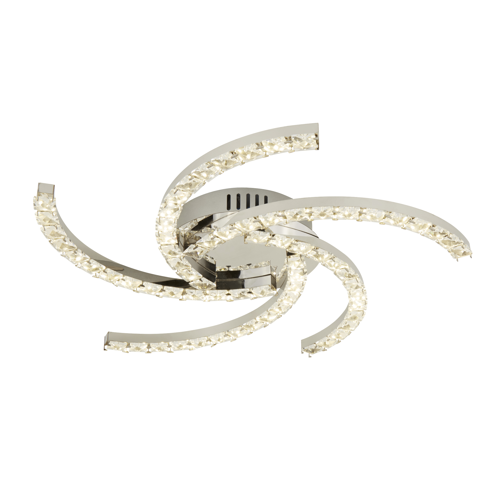 Searchlight   Spiral 5 Arm LED Ceiling Flush- Chrome & Clear Crystal , BrandAlley