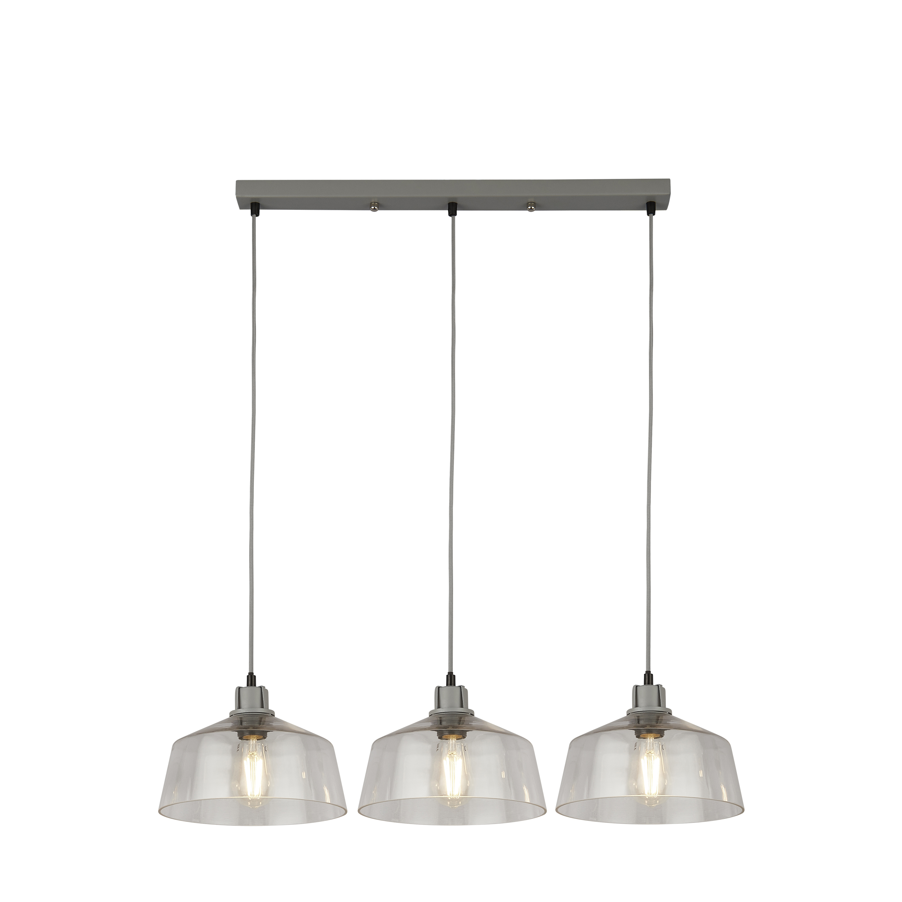 Searchlight    Grey Odeon 3Lt Bar Pendant - Metal & Glass , BrandAlley