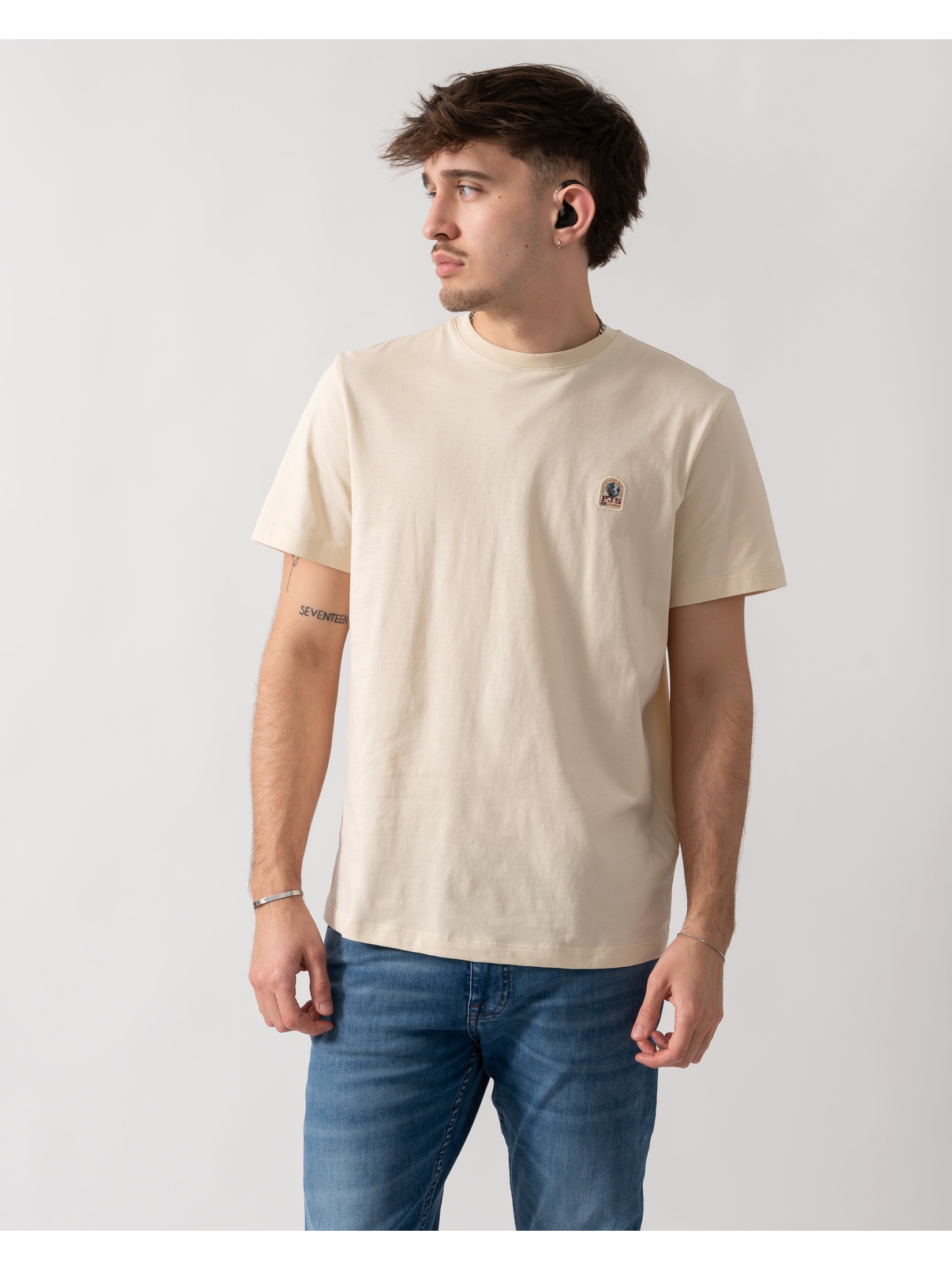 Parajumpers Men's   Beige T-Shirt in Size L, BrandAlley