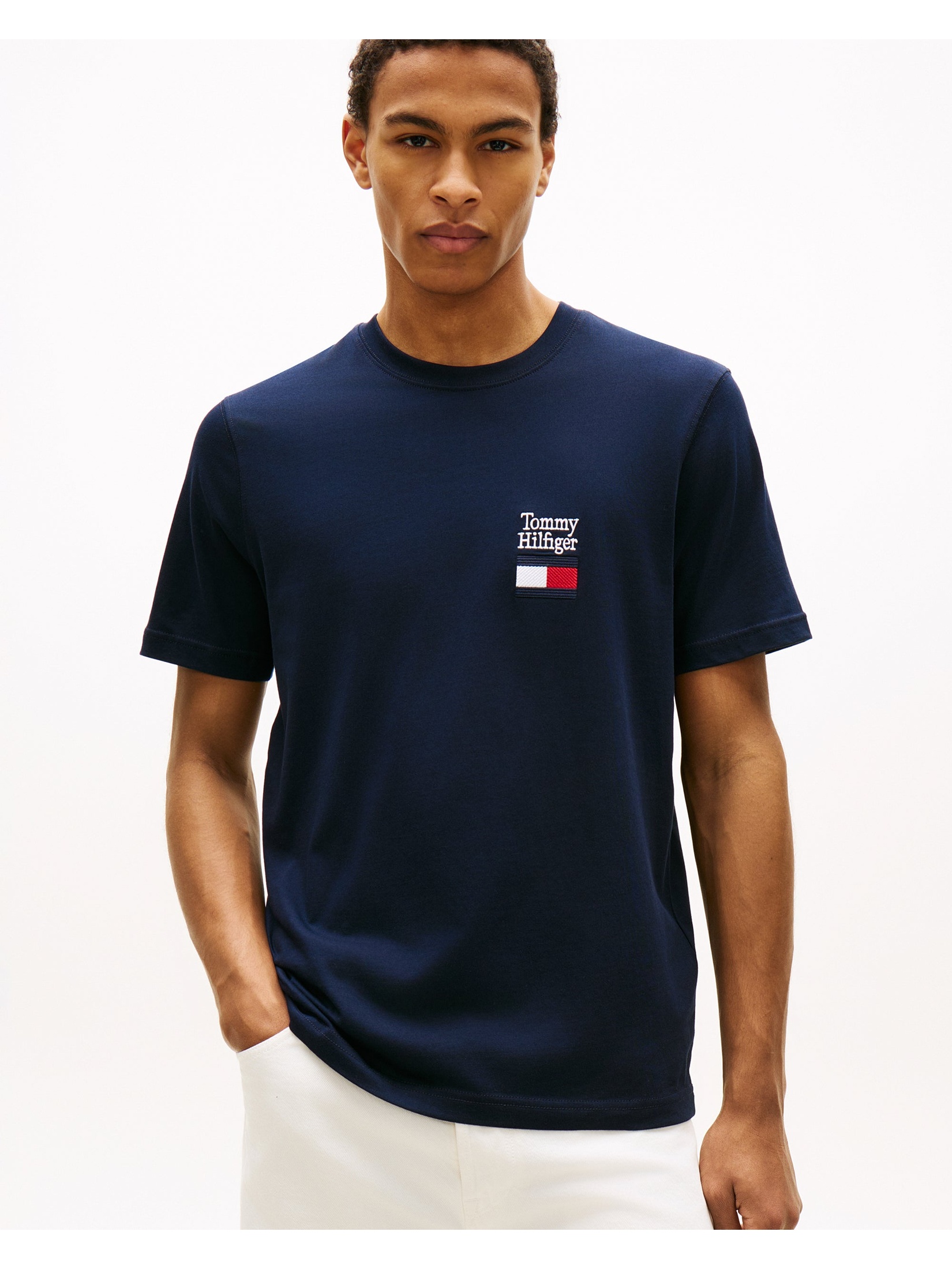 Tommy Hilfiger Men's  Navy T-Shirt in Size M, BrandAlley