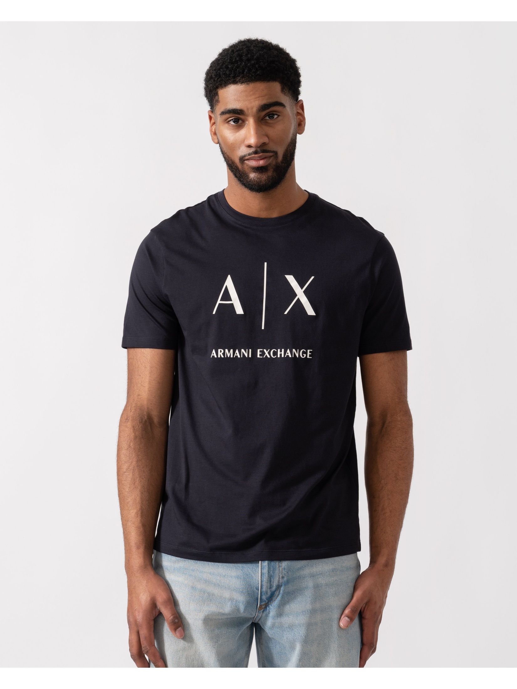 Armani Exchange Men's  Dark Blue T-Shirt in Size L, BrandAlley