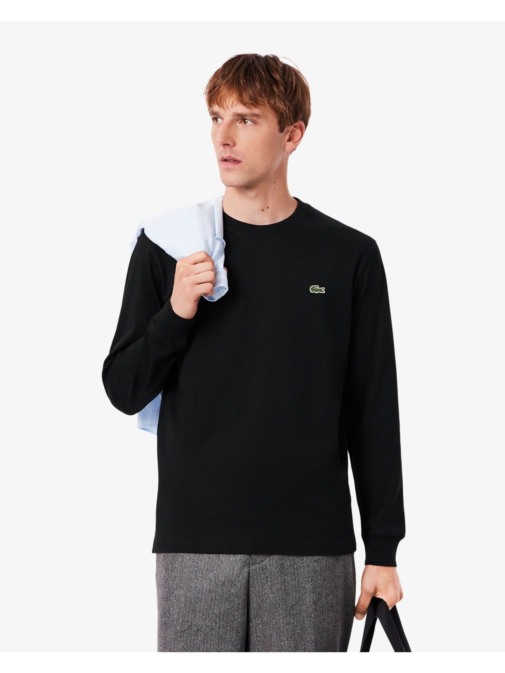 Lacoste Men's  Black Long Sleeve T-Shirt in Size L, BrandAlley