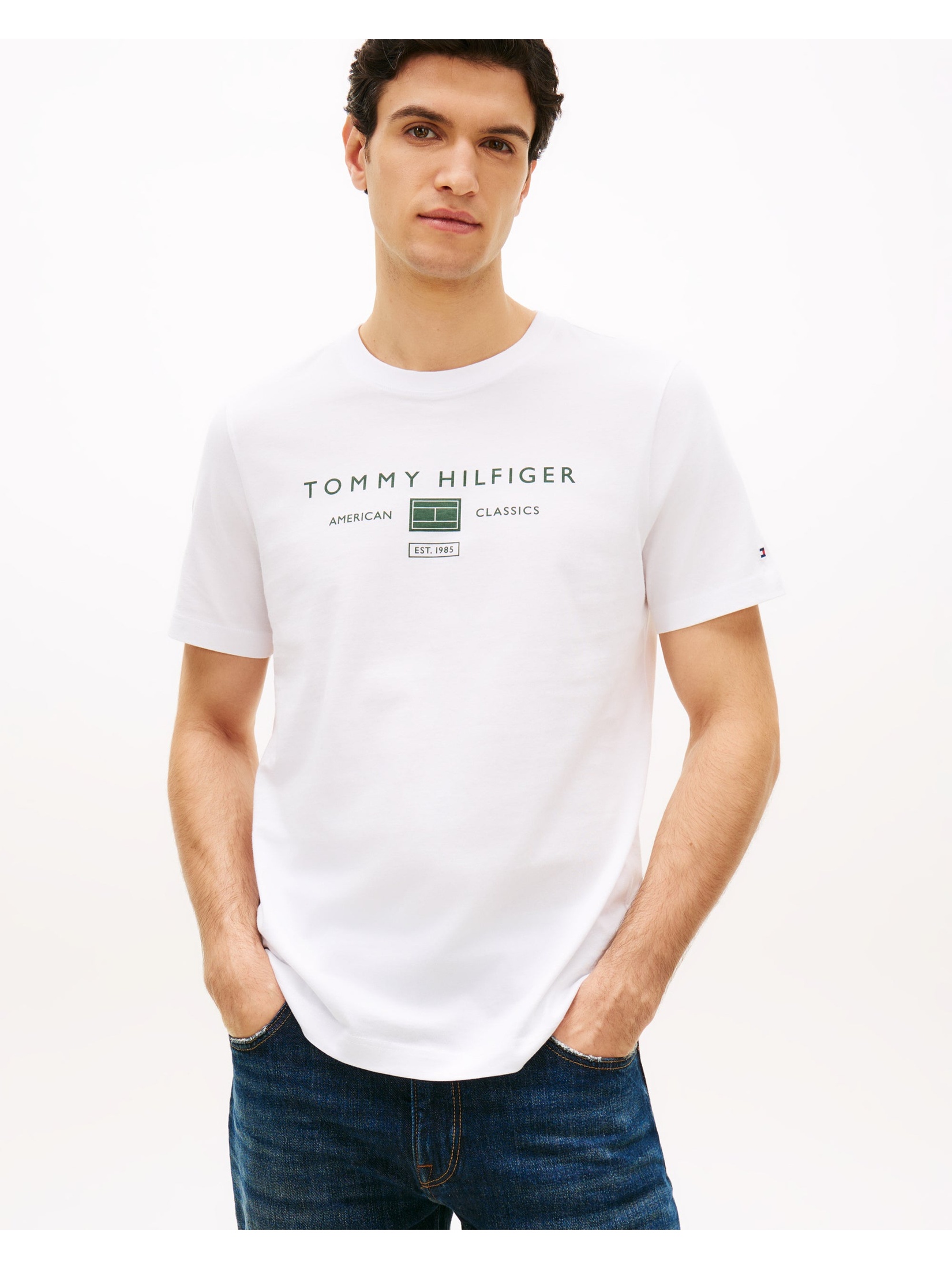 Tommy Hilfiger Men's  White T-Shirt in Size L, BrandAlley