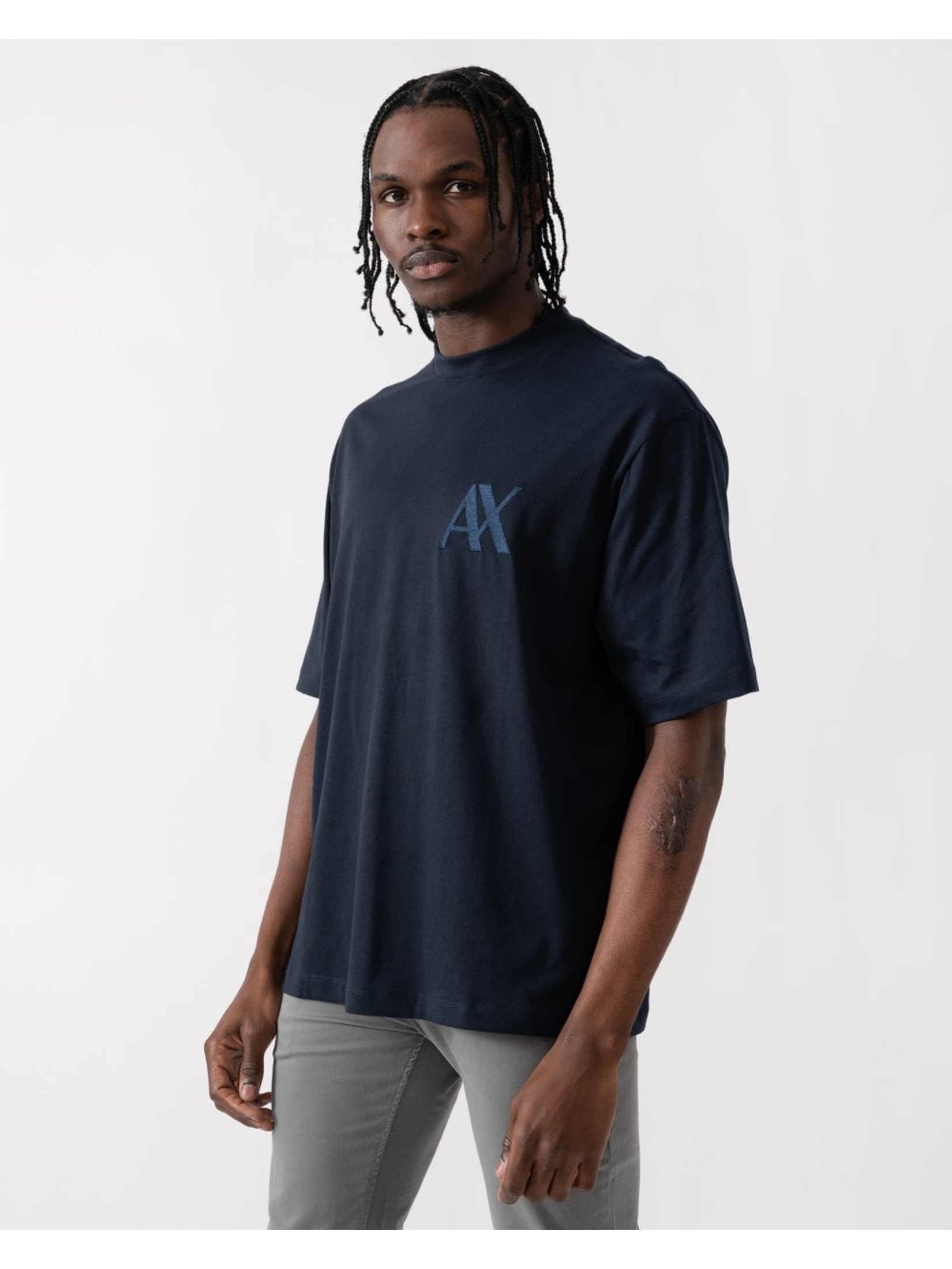 Armani Exchange Men's  Dark Blue T-Shirt in Size L, BrandAlley