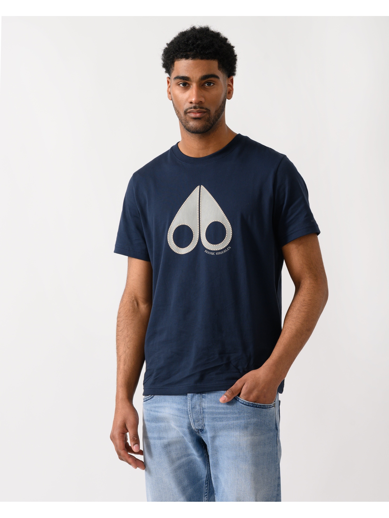 Moose Knuckles Men's  Dark Blue T-Shirt in Size L, BrandAlley
