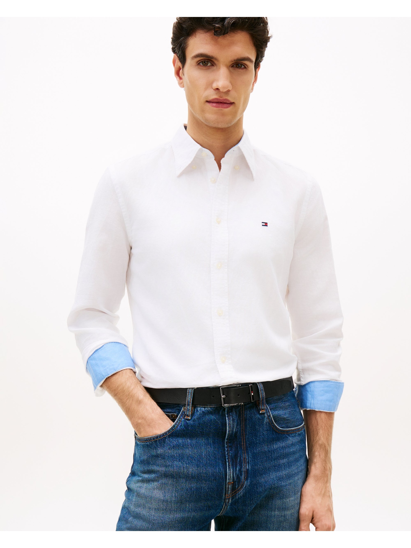 Tommy Hilfiger Men's  White Shirt in Size L, BrandAlley