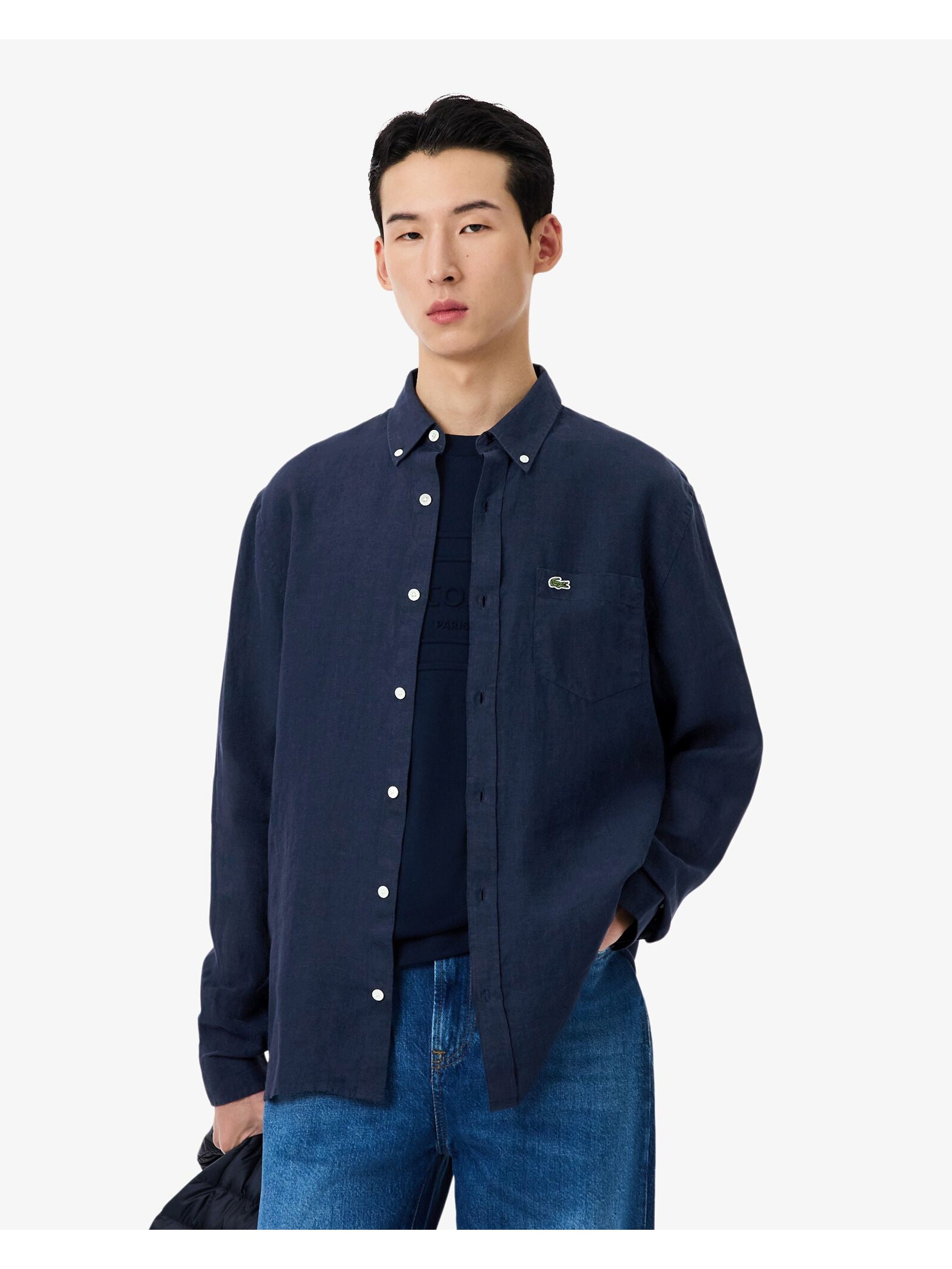 Lacoste Men's   Midnight Dark Blue Shirt in Size XL, BrandAlley