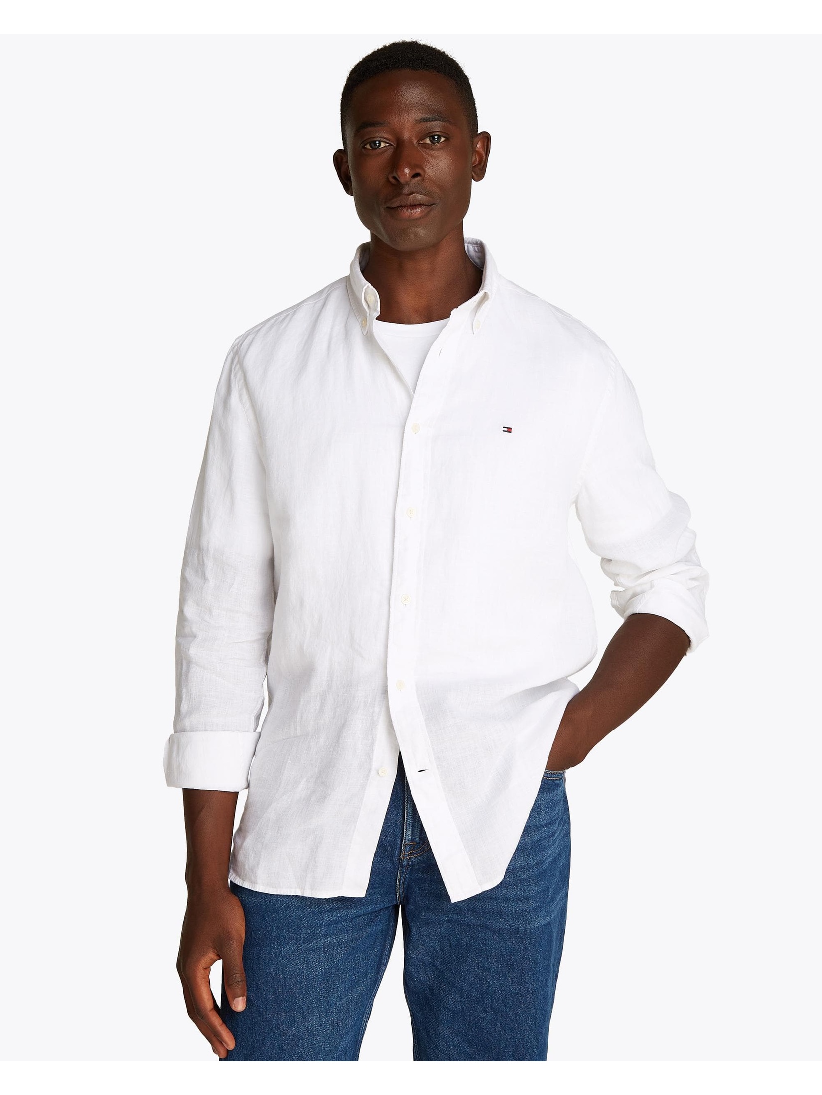 Tommy Hilfiger Men's  White Shirt in Size L, BrandAlley