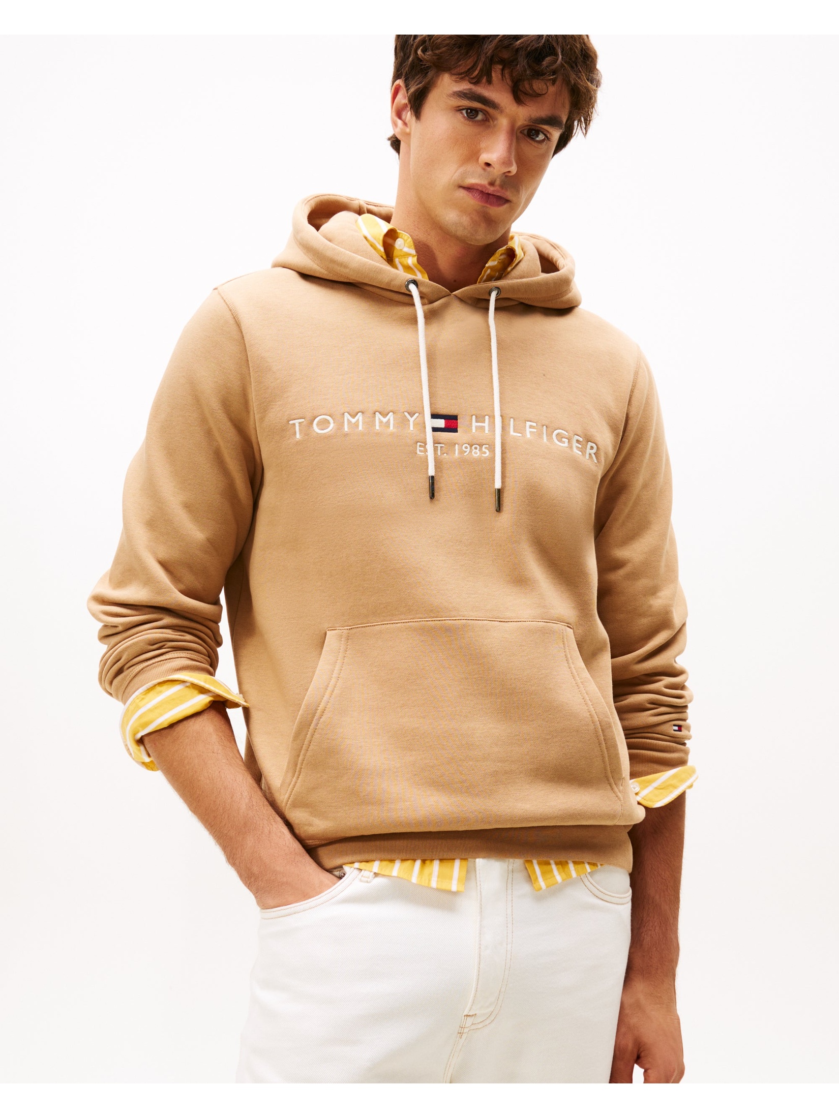 Tommy Hilfiger Men's  Tan Hoodie in Size L, BrandAlley