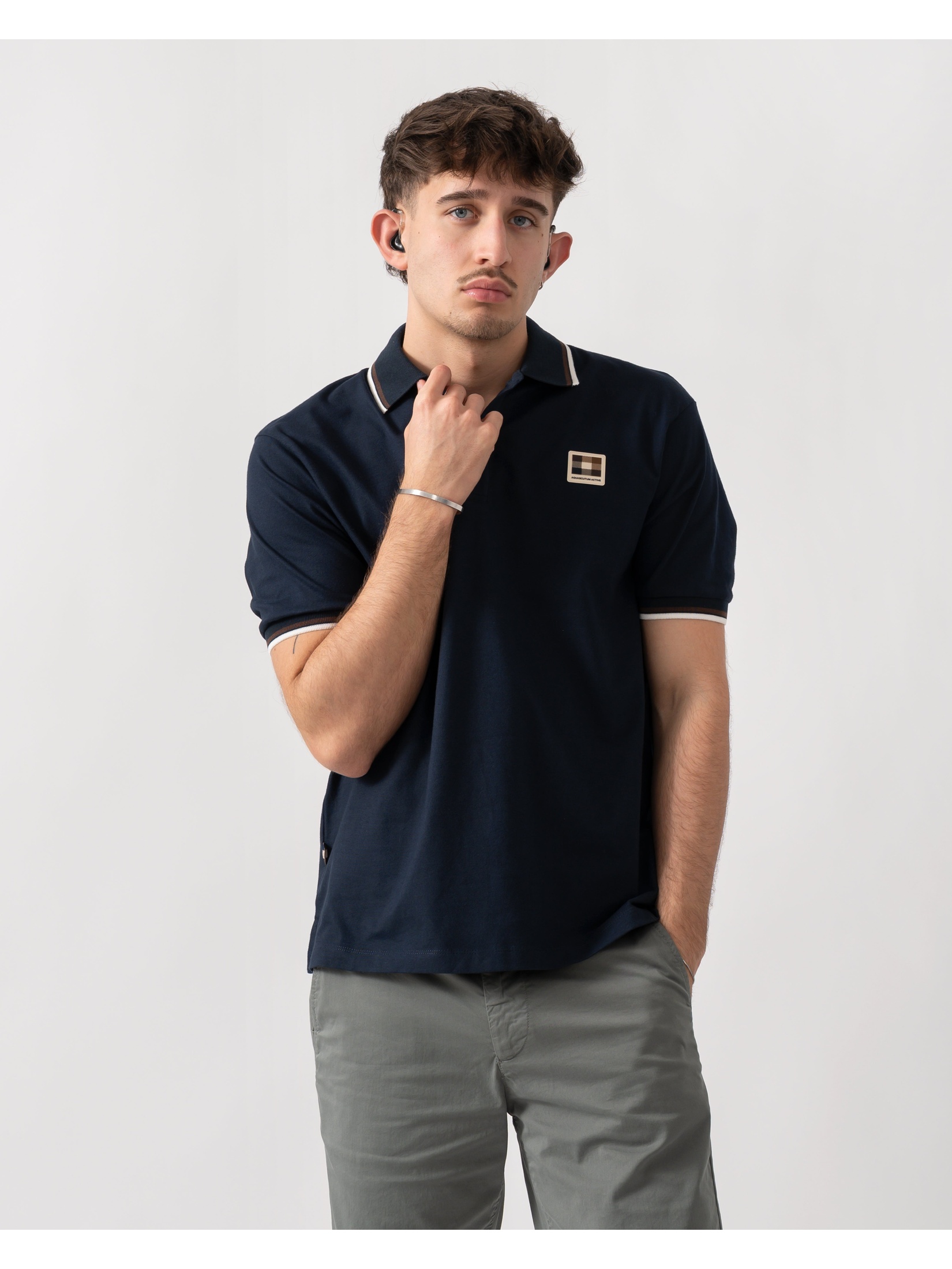 Aquascutum Men's  Dark Blue Polo Shirt in Size M, BrandAlley
