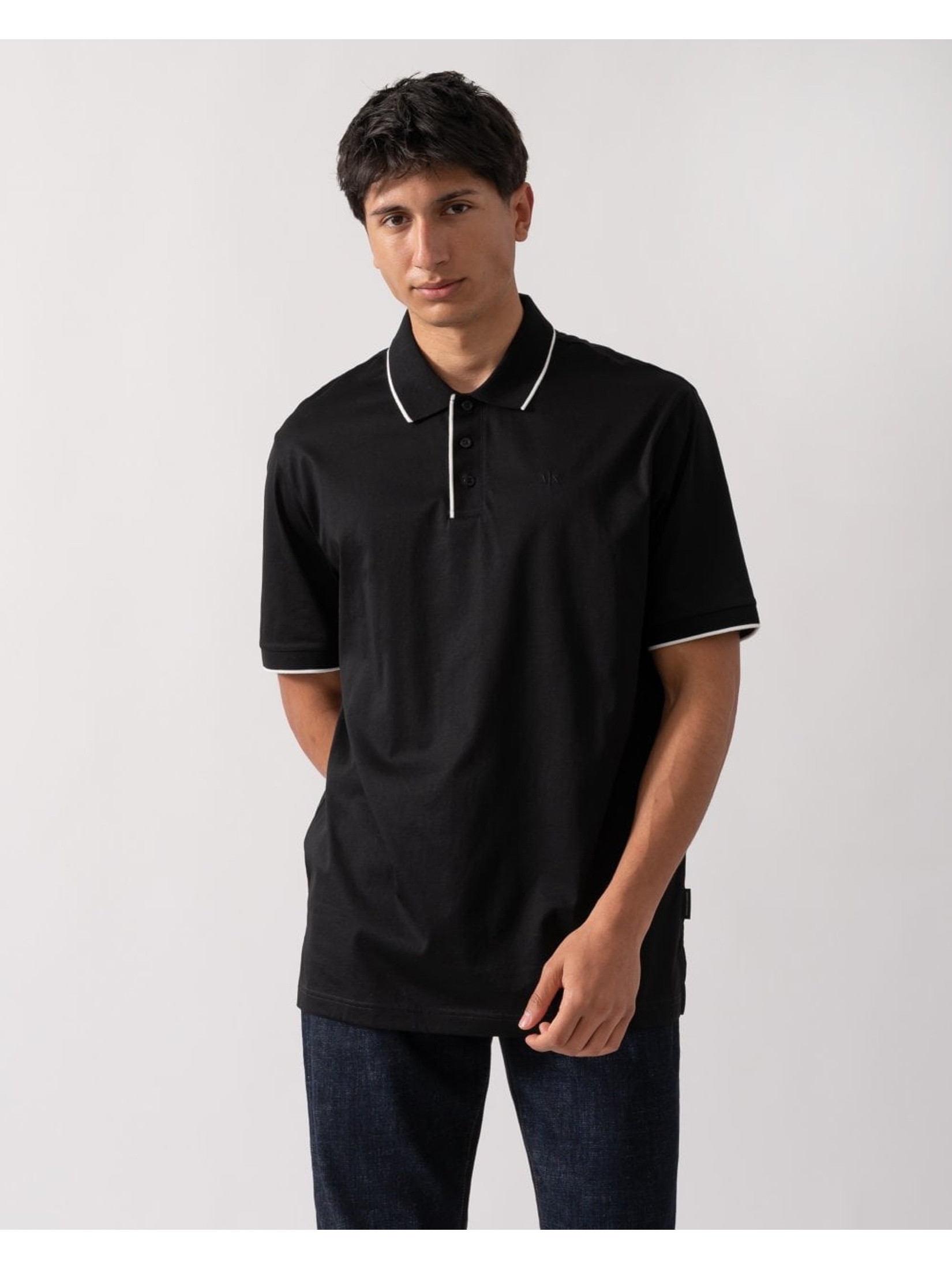Armani Exchange Men's   Black Polo Shirt in Size M, BrandAlley