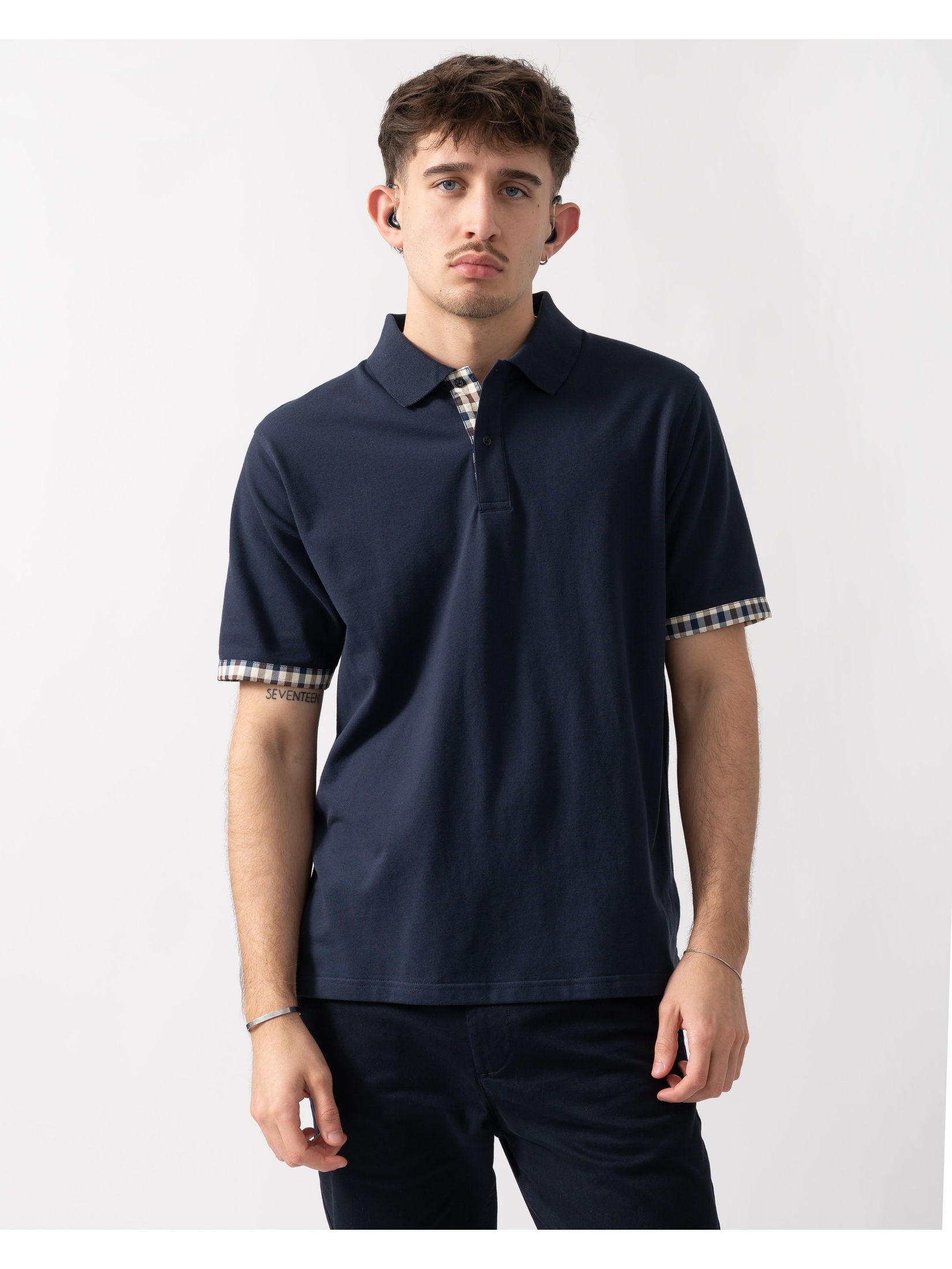 Aquascutum Men's  Navy Polo Shirt in Size M, BrandAlley