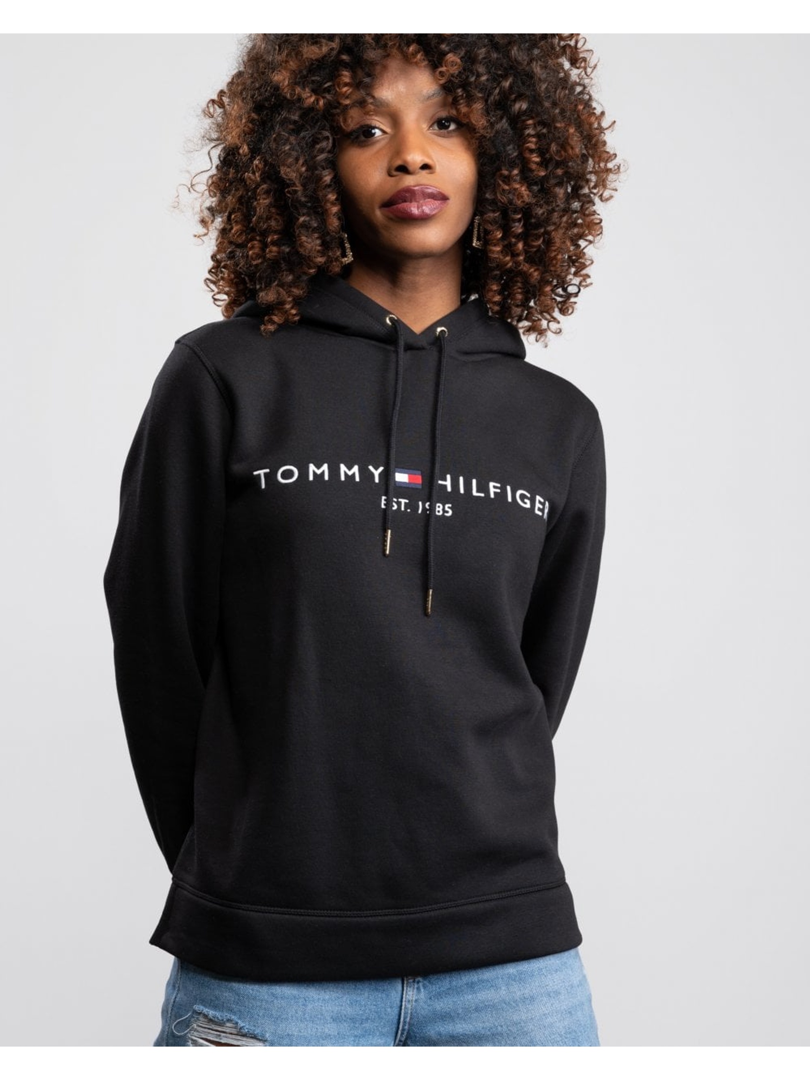 Tommy Hilfiger Women's  Black Hoodie in Size XS, BrandAlley