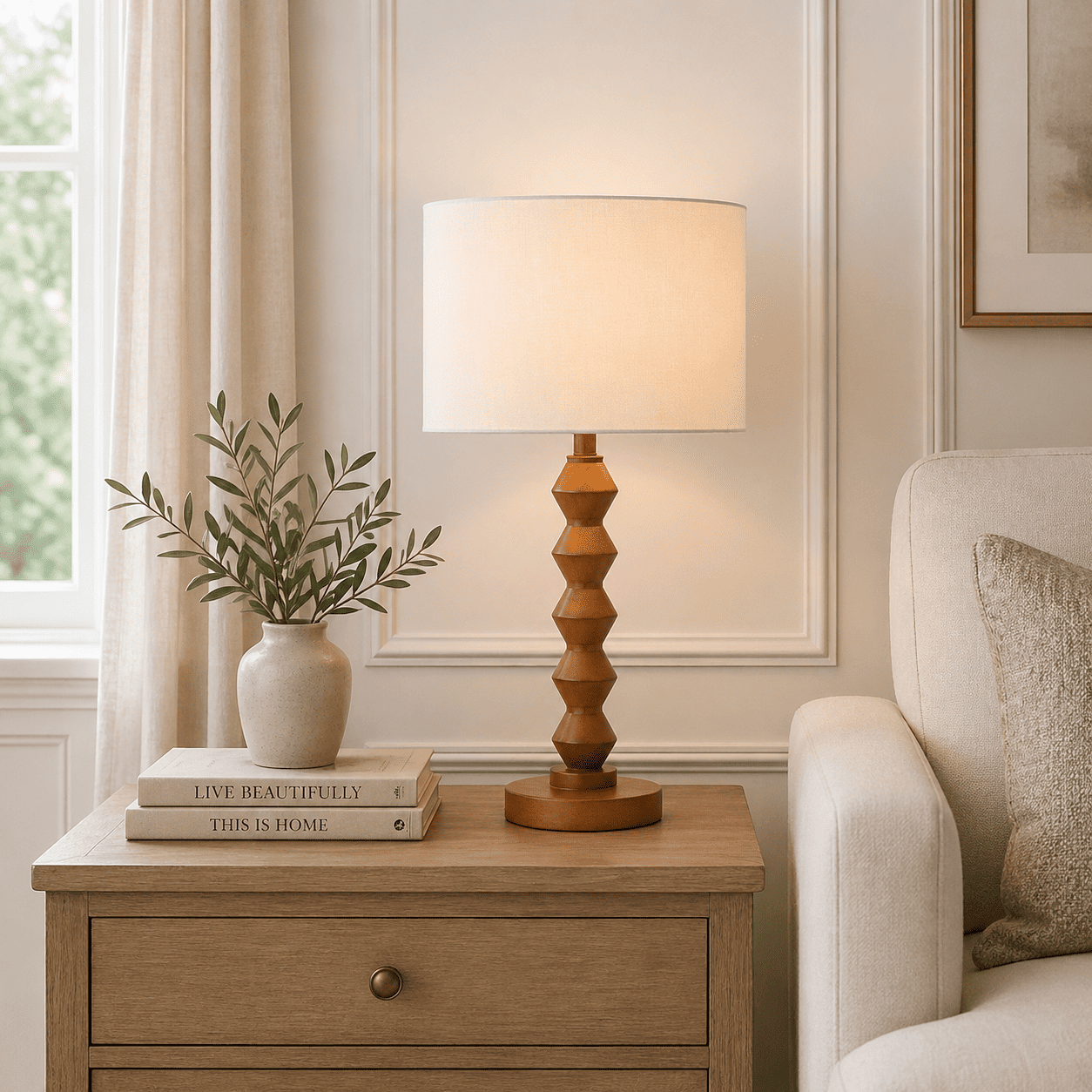 Pagazzi Lighting    Brown Trezza Walnut Table Lamp , BrandAlley